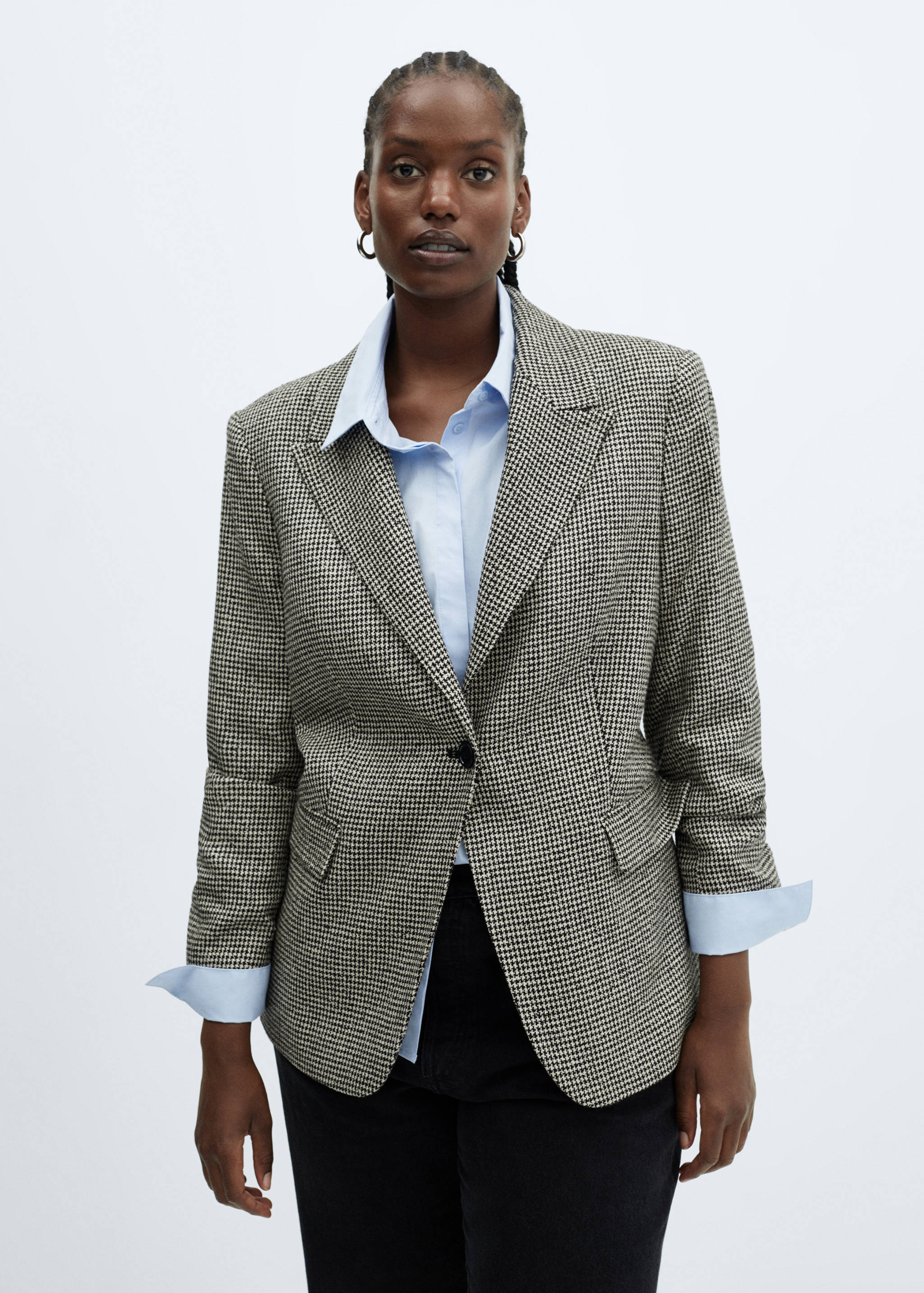 Lapels Houndstooth suit blazer - Details of the article 6