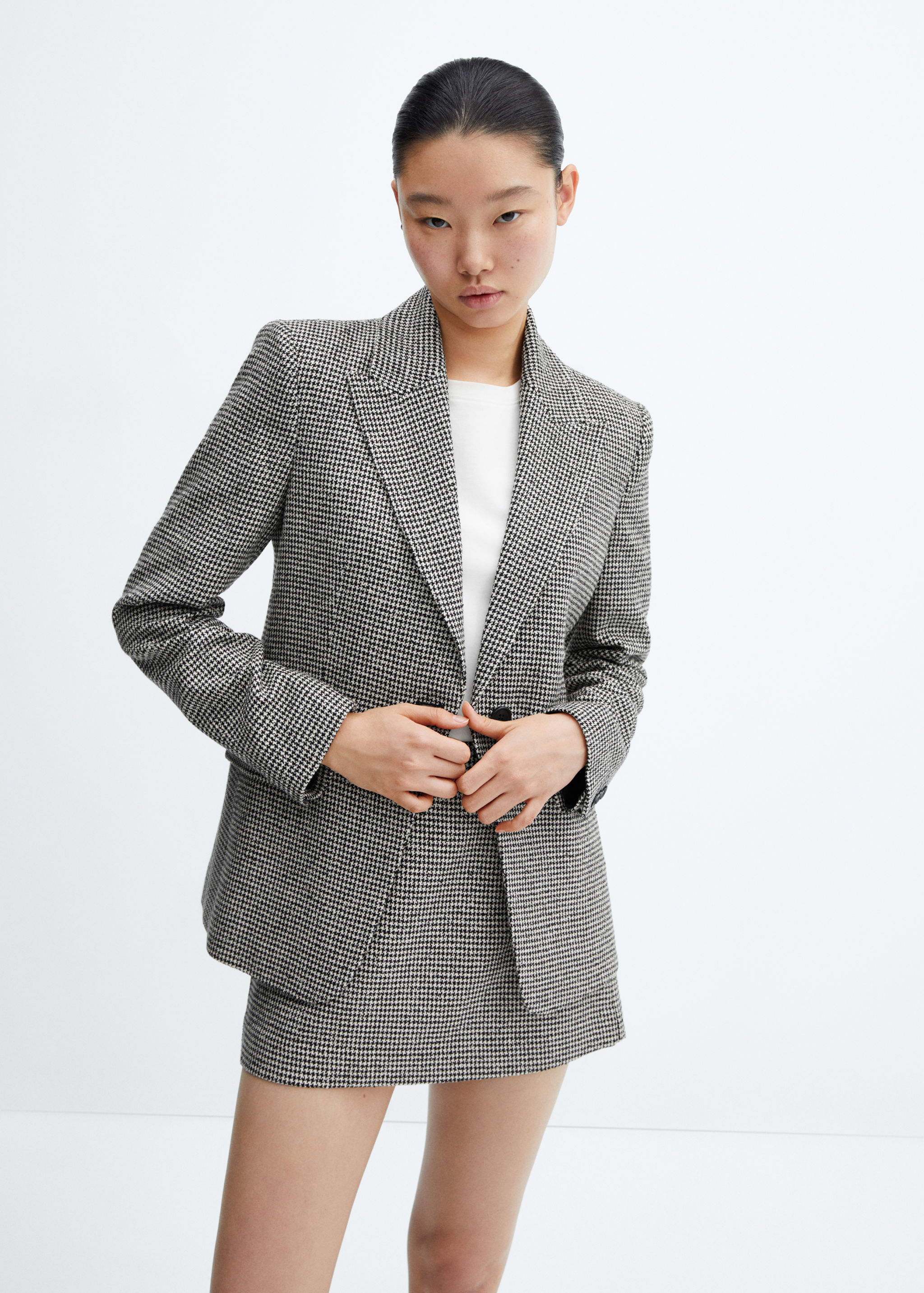 Lapels Houndstooth suit blazer - Medium plane