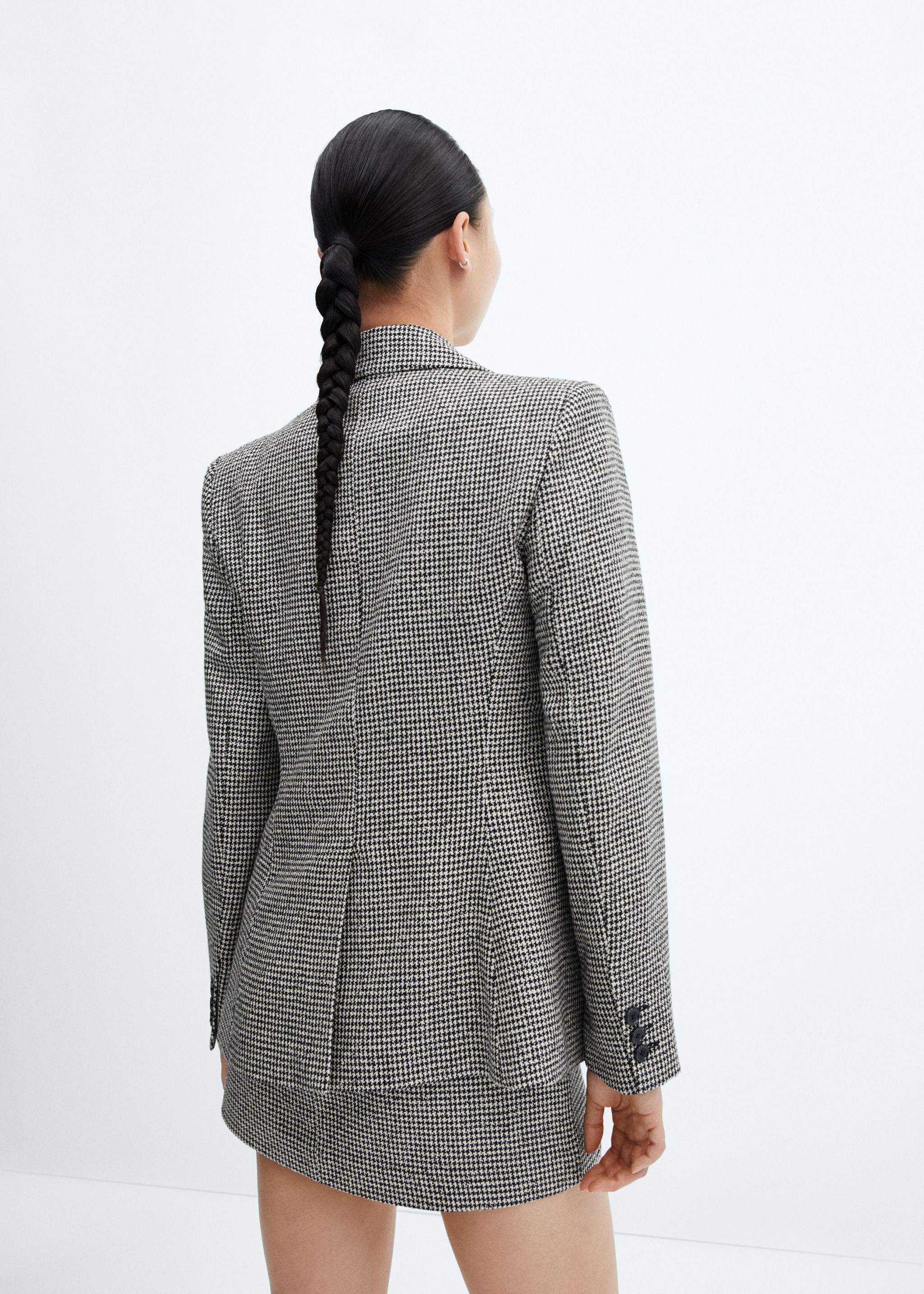 Lapels Houndstooth suit blazer - Reverse of the article