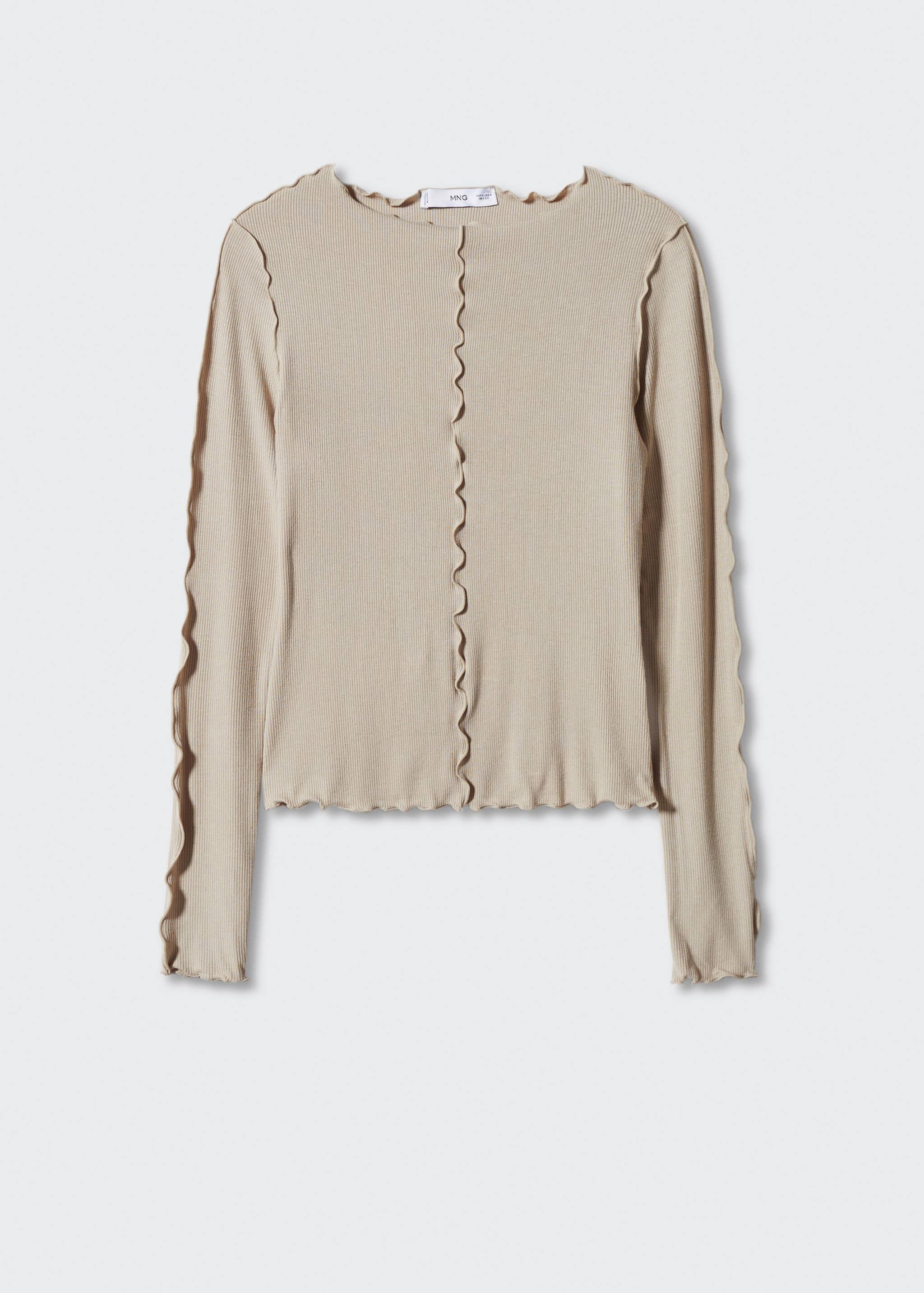 Geripptes T-Shirt mit Ziernaht - Artikel ohne Model