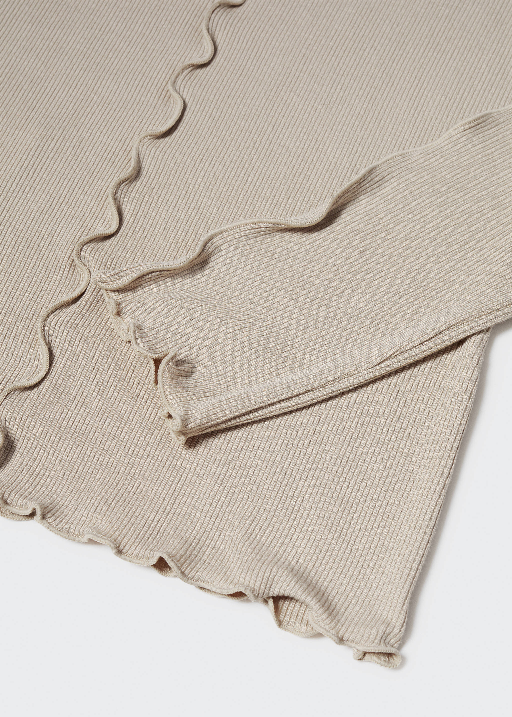 Geripptes T-Shirt mit Ziernaht - Detail des Artikels 8