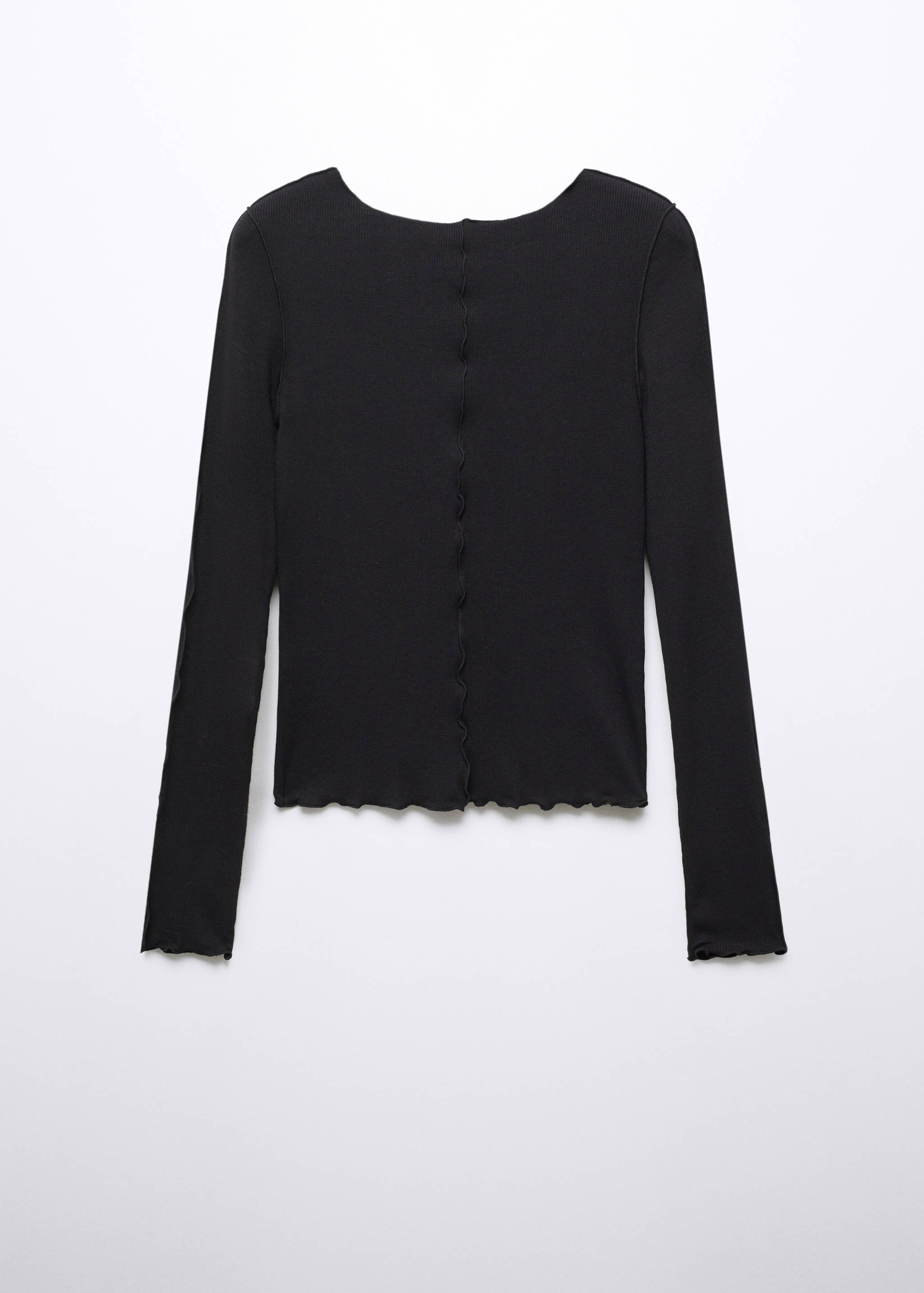 Geripptes T-Shirt mit Ziernaht - Artikel ohne Model