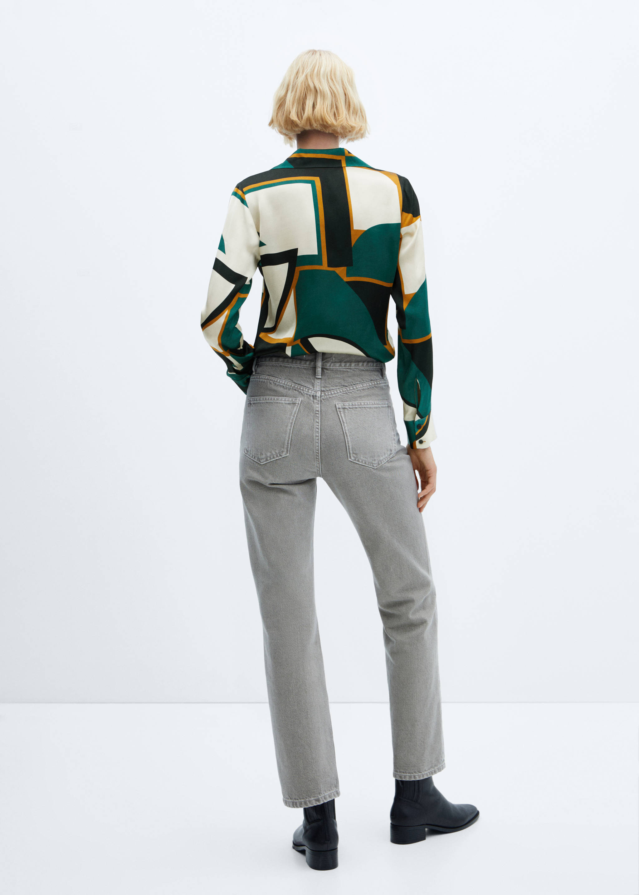 Geometric-print satin shirt - Reverse of the article