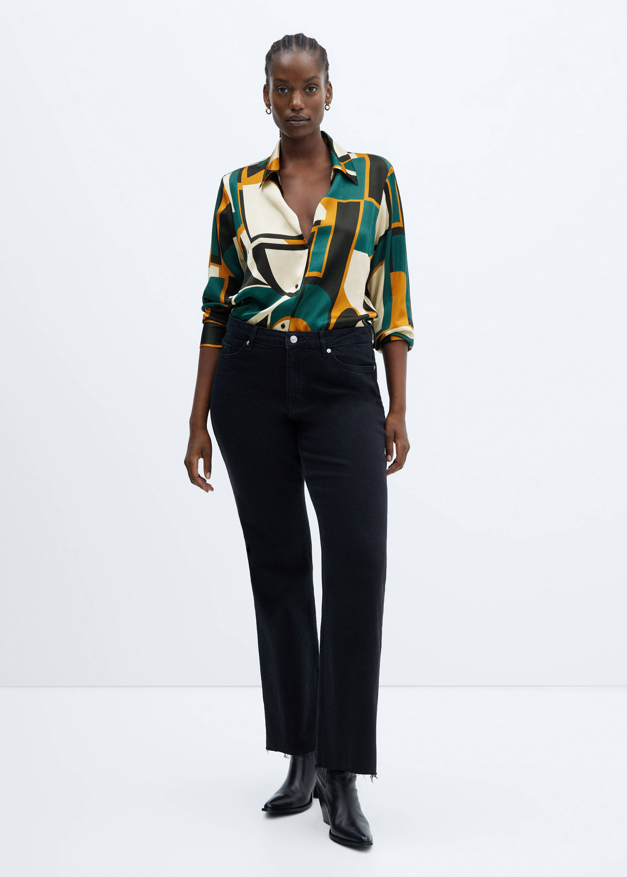 Geometric-print satin shirt - Details of the article 3