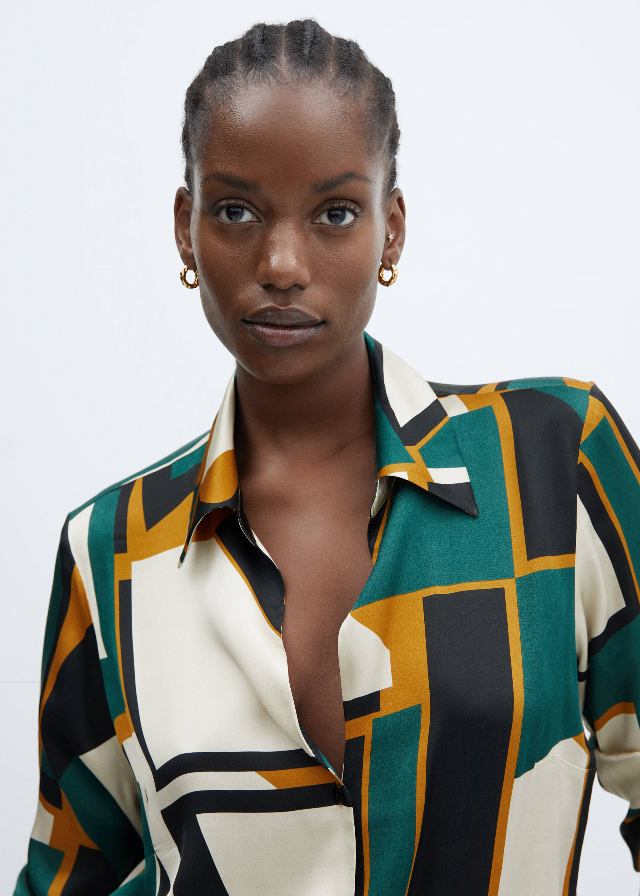 Geometric-print satin shirt - Details of the article 4