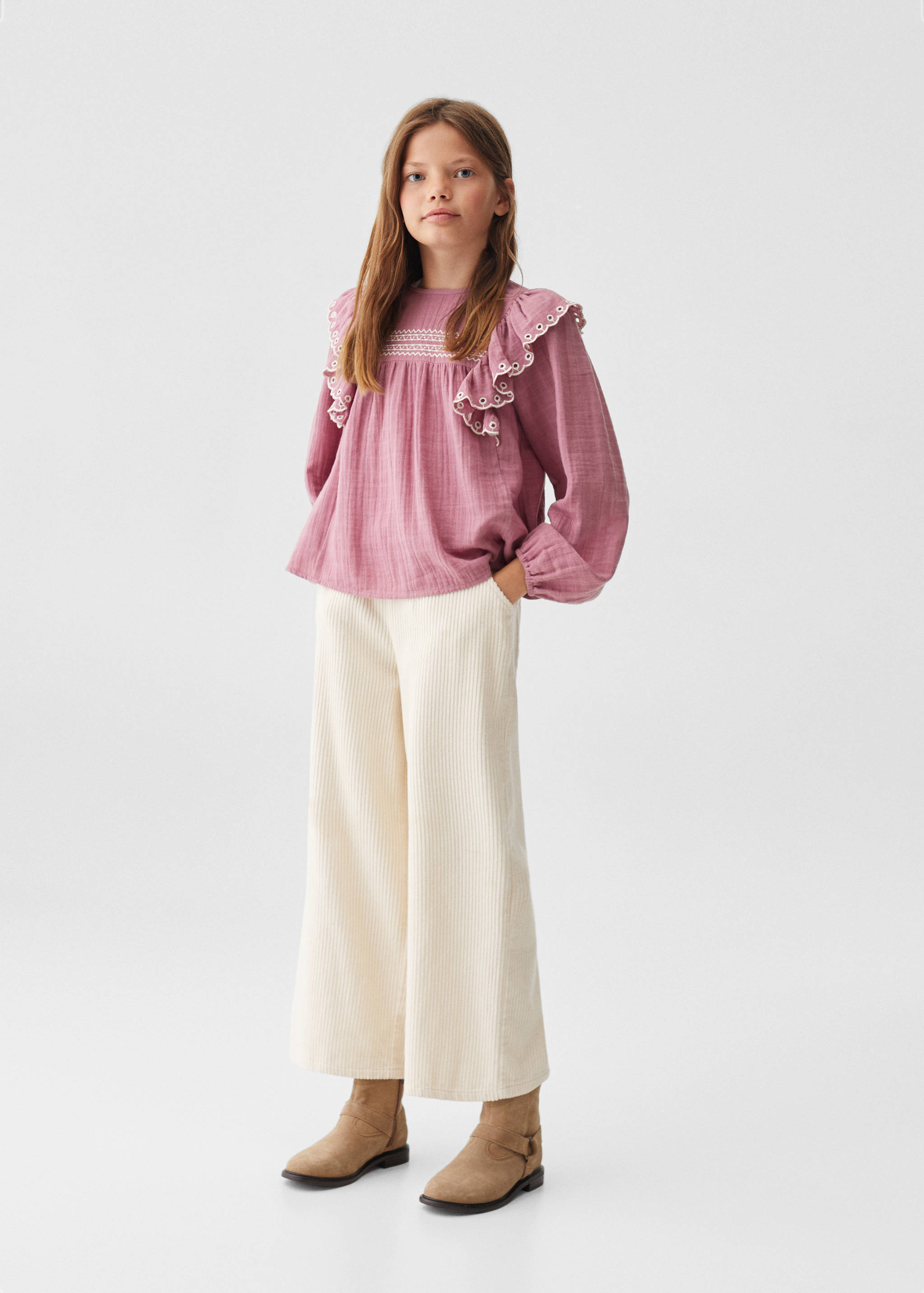 Frills embroidered shirt - General plane