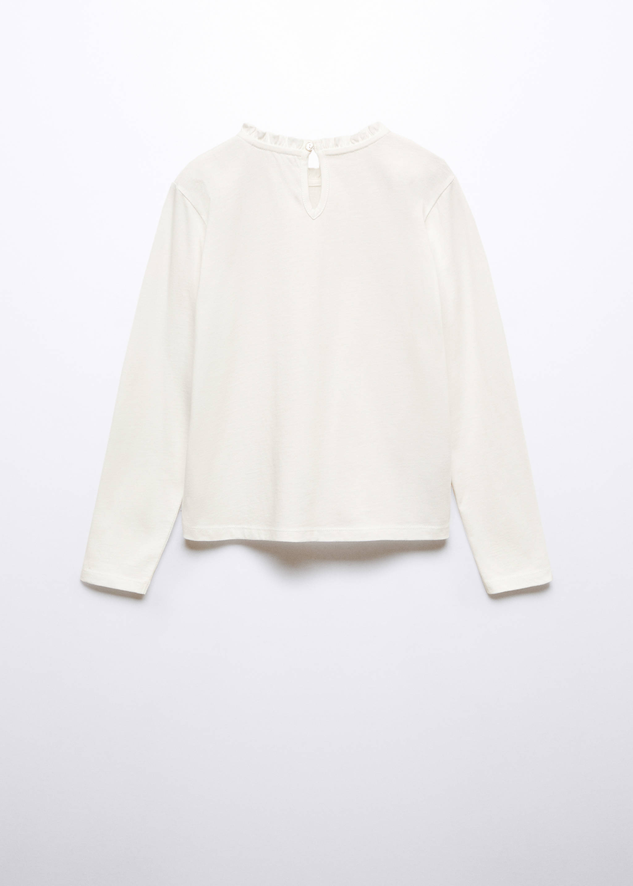 Gemustertes T-Shirt mit Stickdetail - Rückseite des Artikels