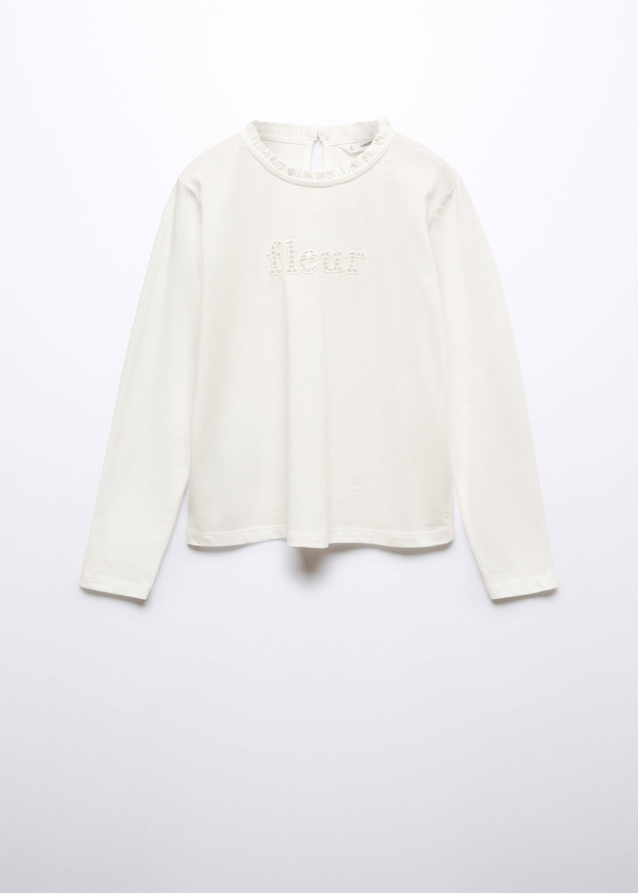 Embroidered detail print t-shirt - Article without model