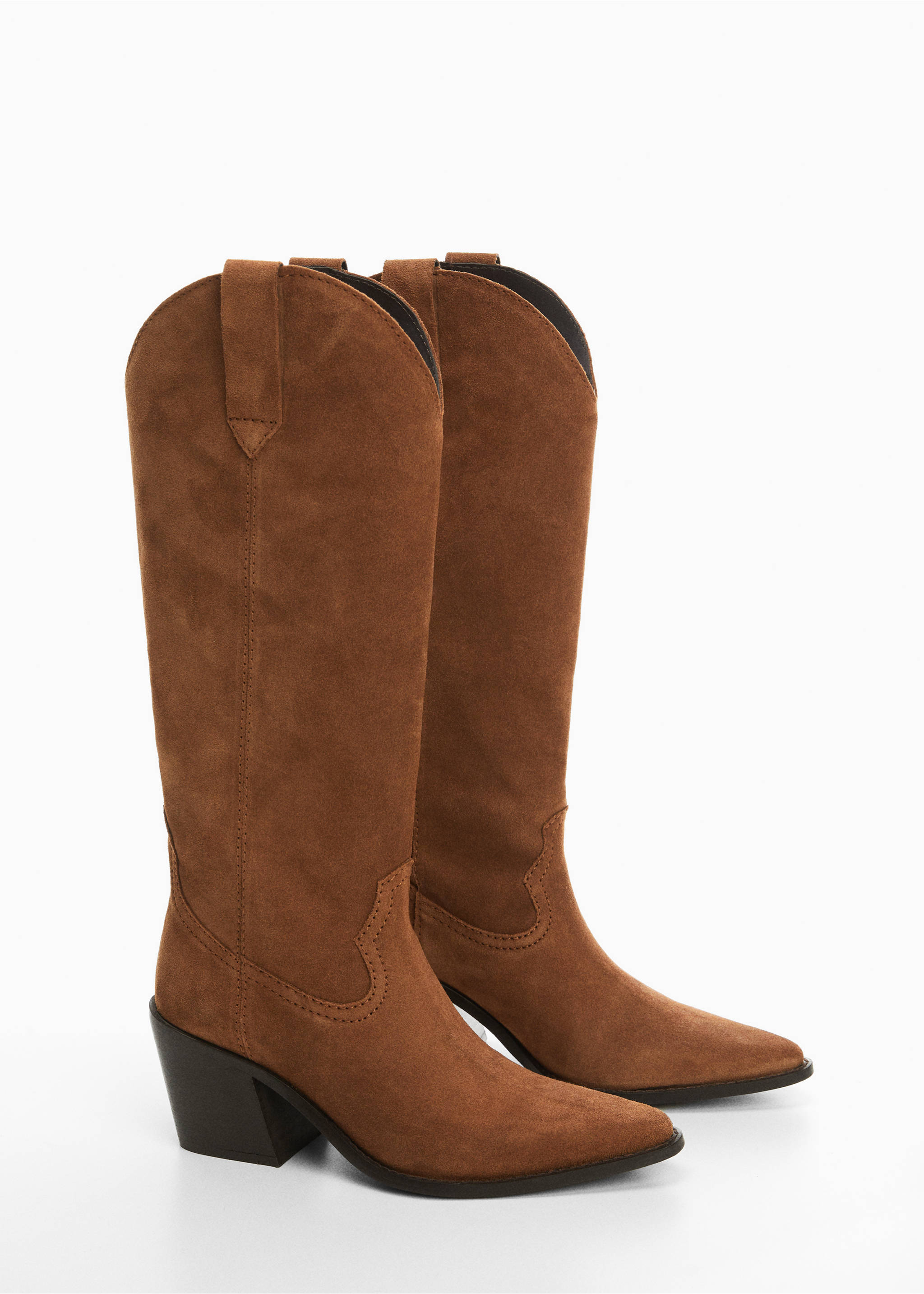 Rauleder-Cowboystiefel - Mittlere Ansicht, Tobacco-Braun. Ref: 57026013-00.