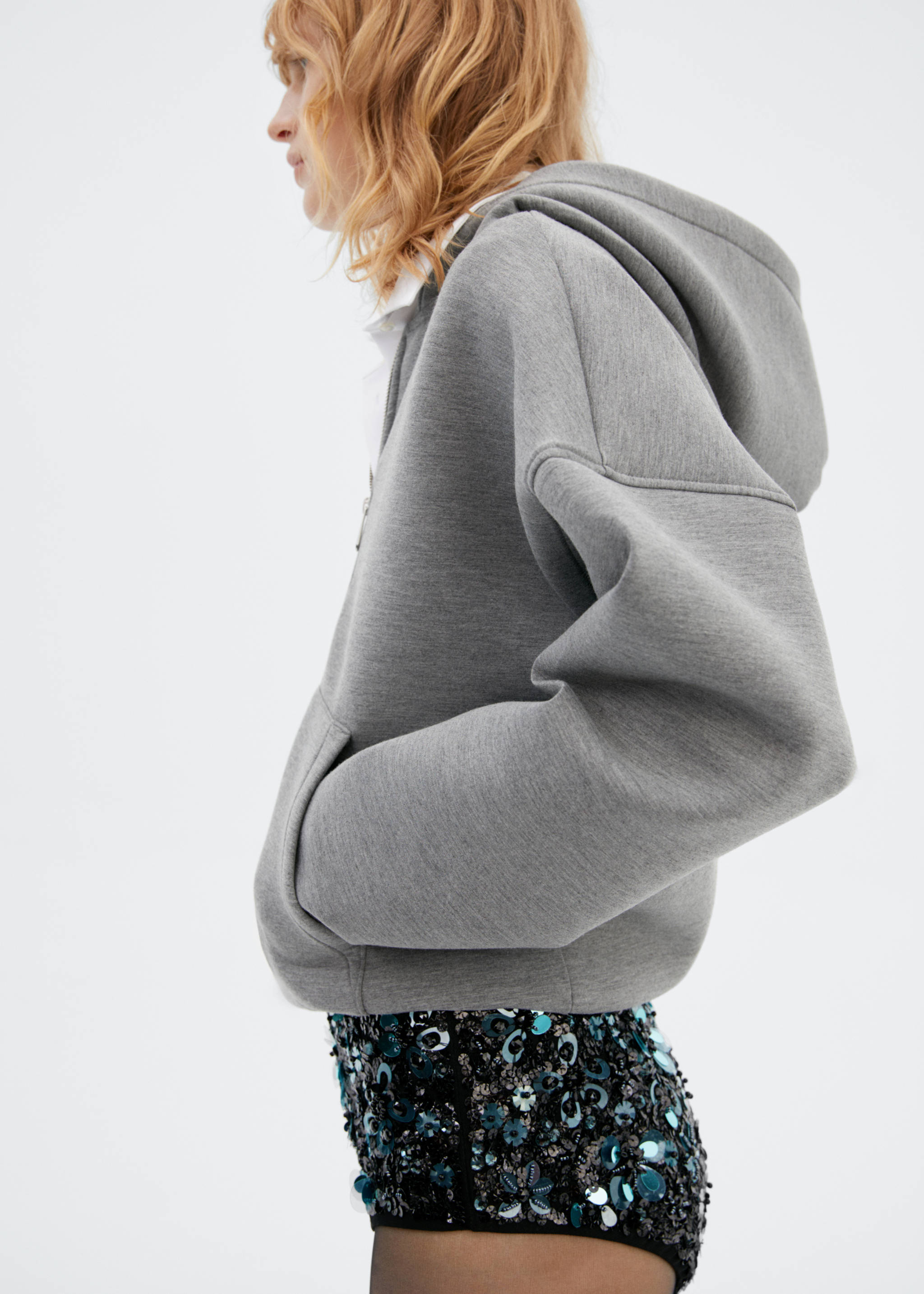 Beaded embroidered shorts - Reverse of the article, Black. Ref: 57026018-00.