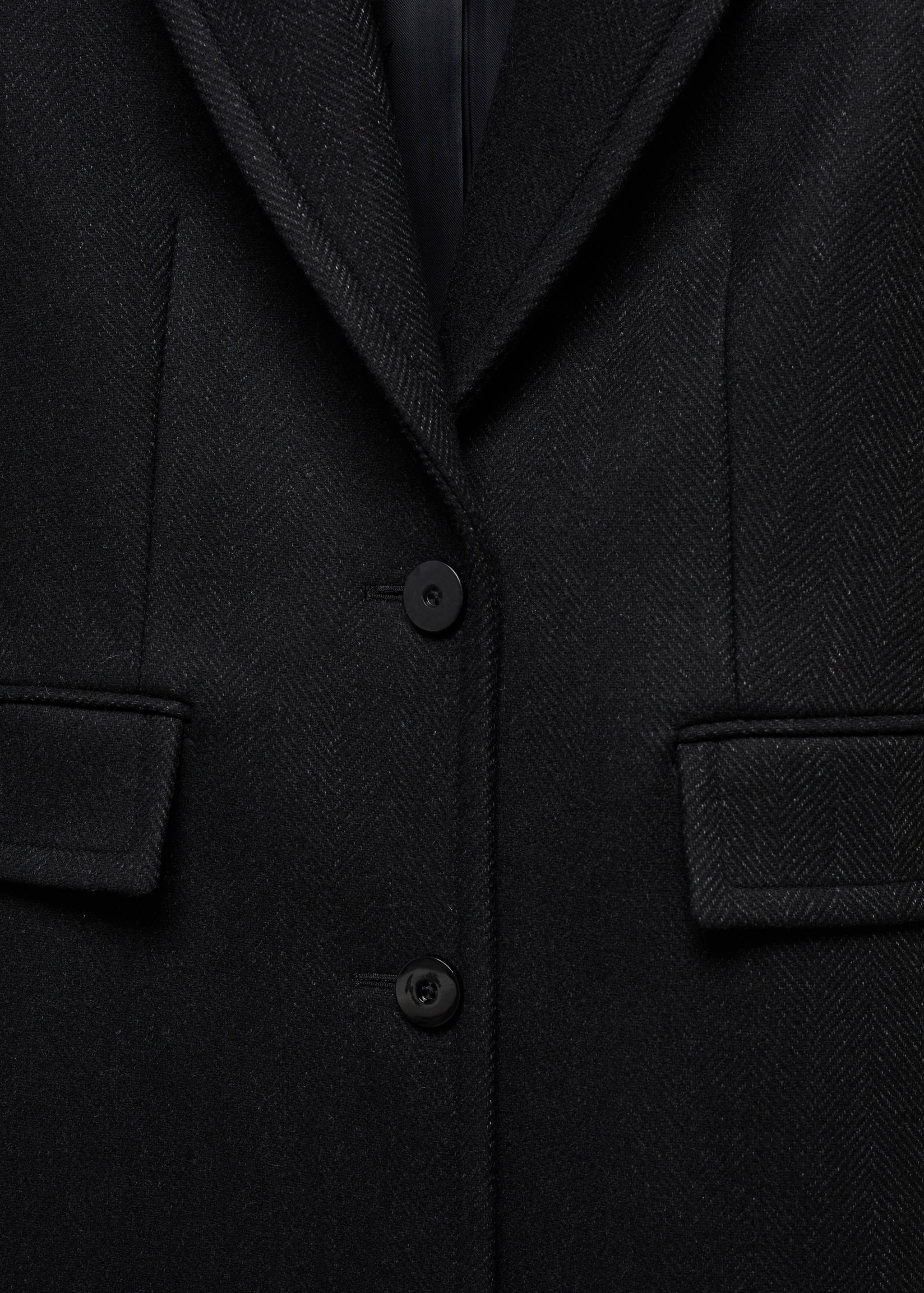 Texturierter Wollmantel mit Reverskragen - Detail des Artikels 8