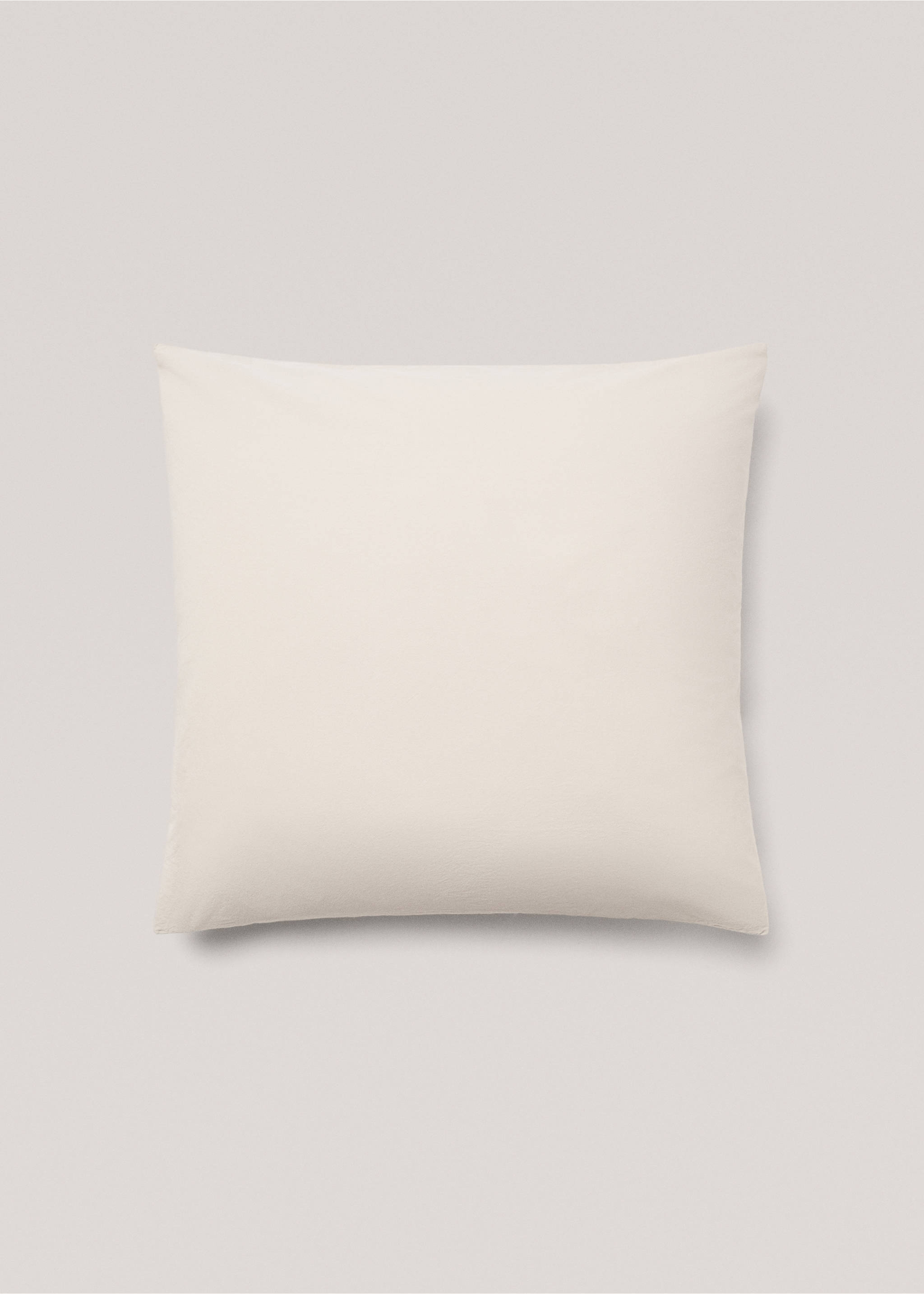 Washed cotton pillowcase 60x60cm - Article without model, Beige. Ref: 57026322-00.