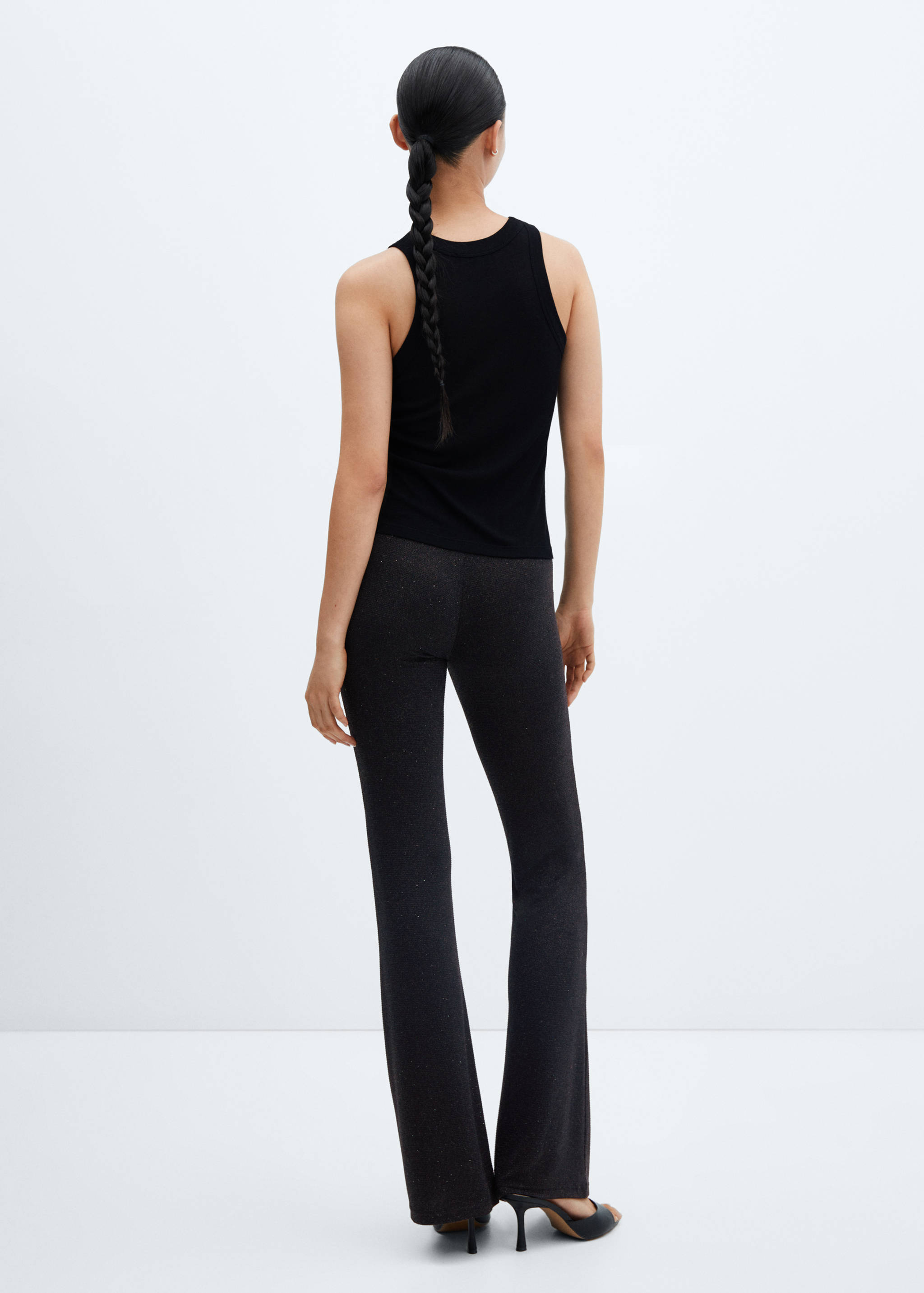 Glänzende Flared Hose - Rückseite des Artikels