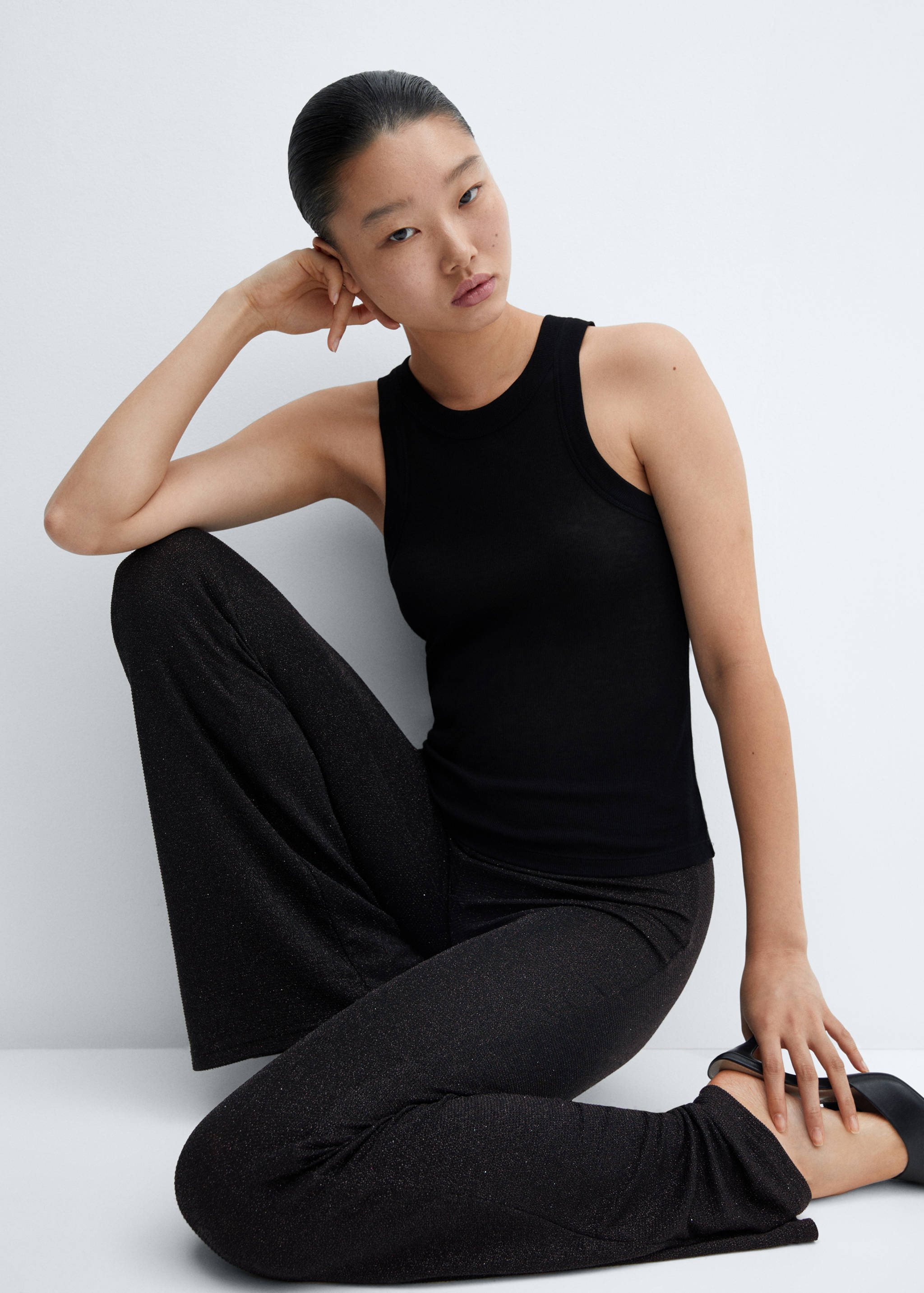 Glänzende Flared Hose - Detail des Artikels 2