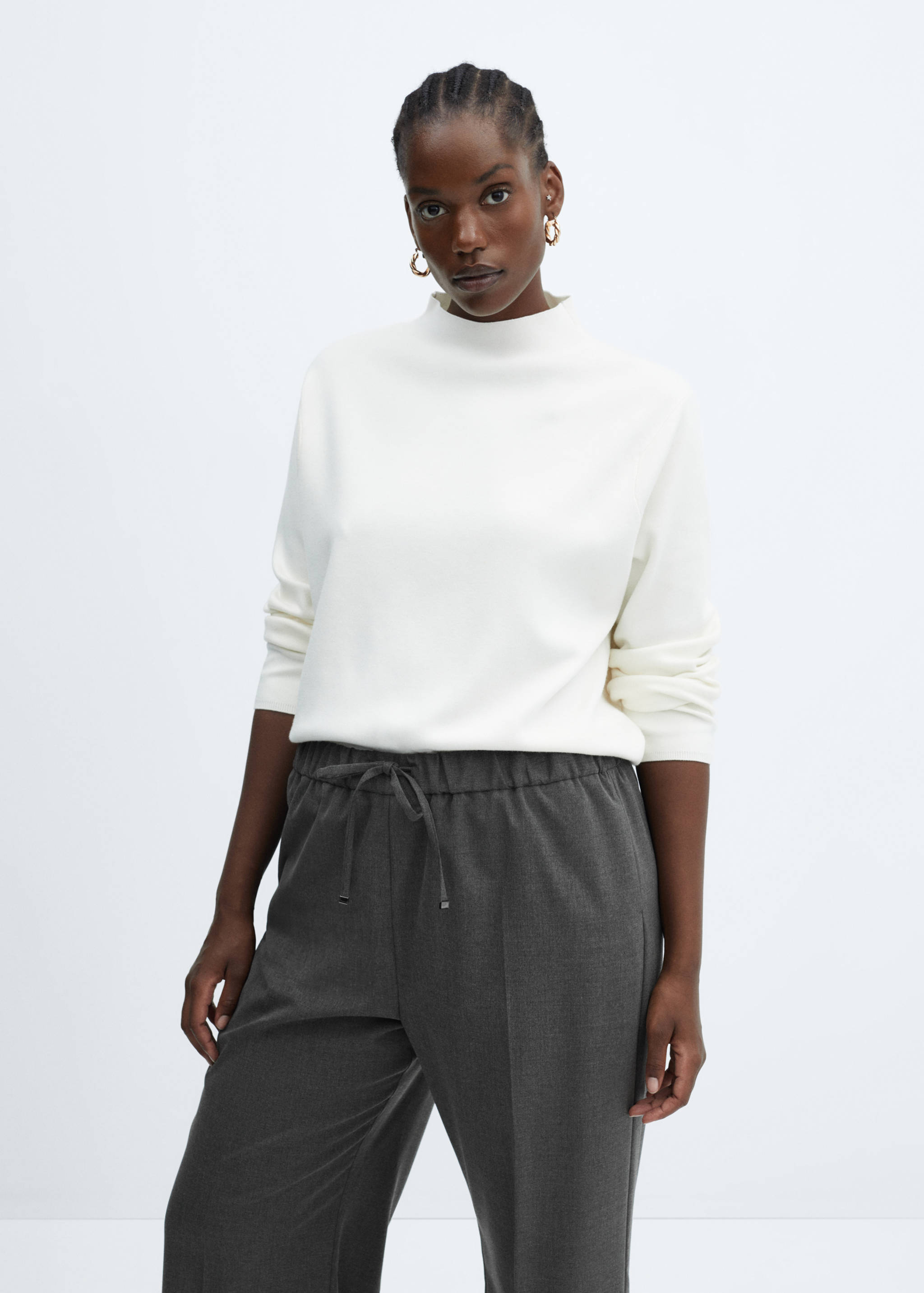 Wide leg trousers with elastic waist - Details of the article 5