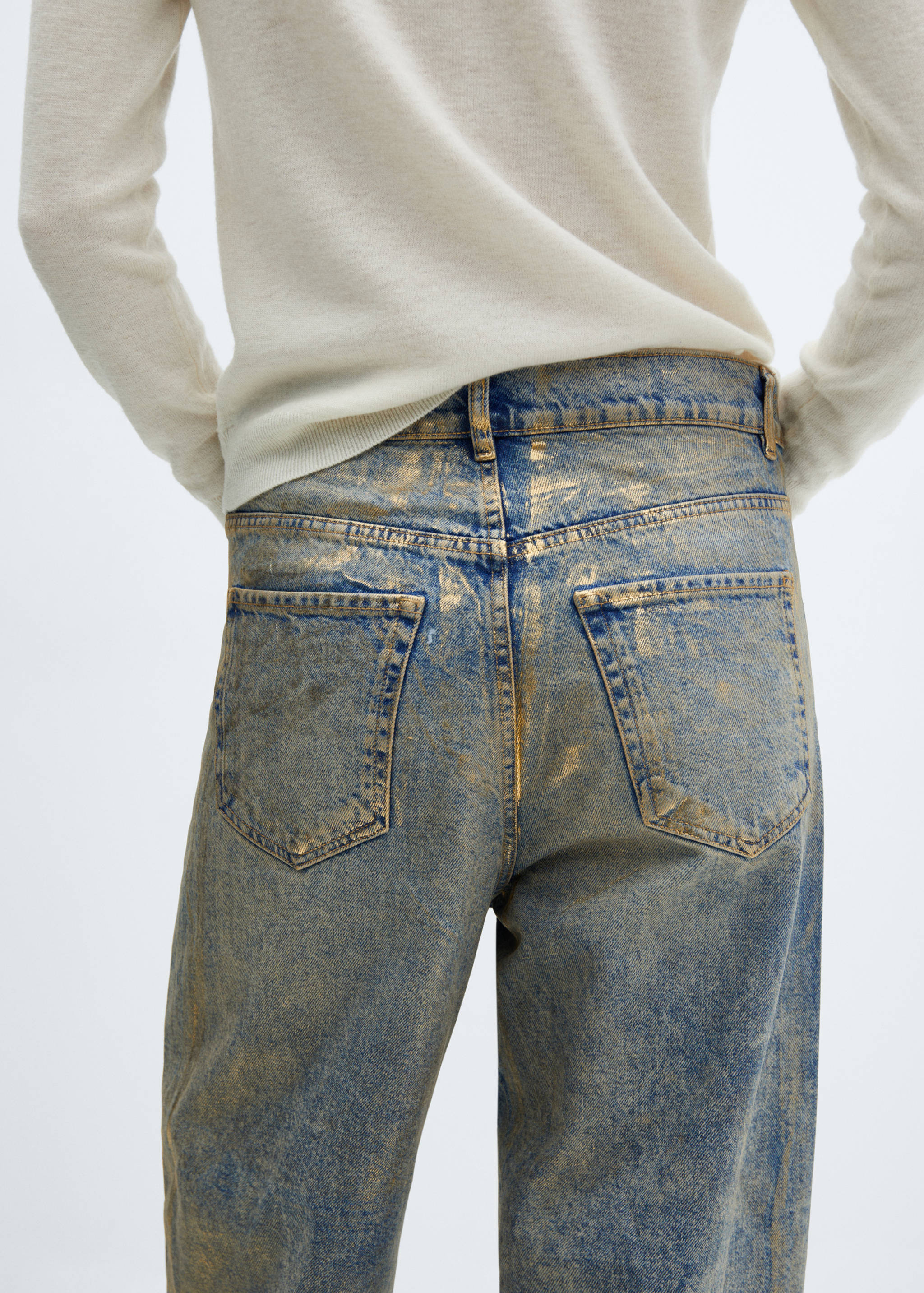 Wide leg foil jeans - Details of the article 3