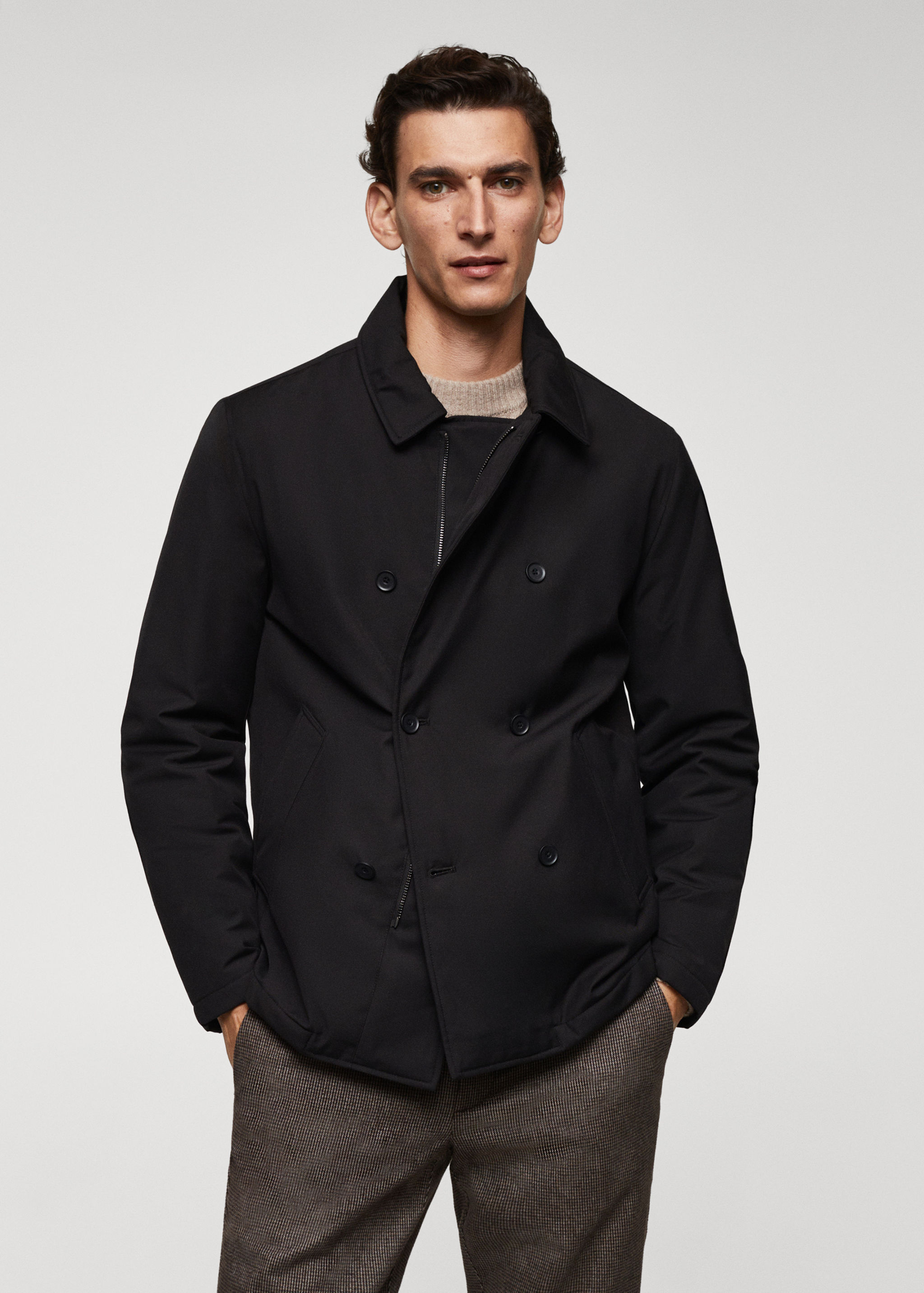 Jaqueta embuatada water repellent - Pla mig