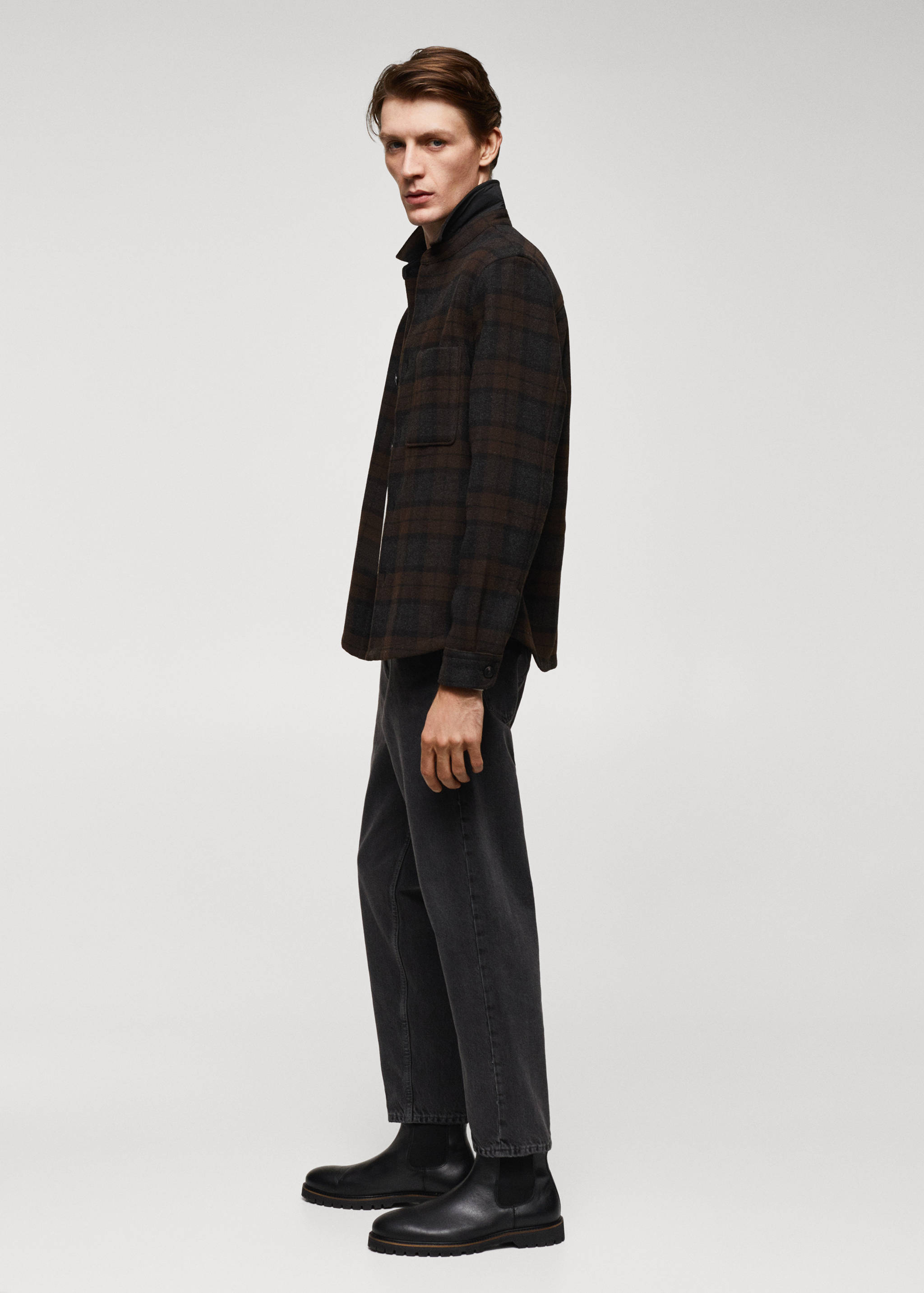 Kariertes Overshirt aus Woll-Mix - Detail des Artikels 2