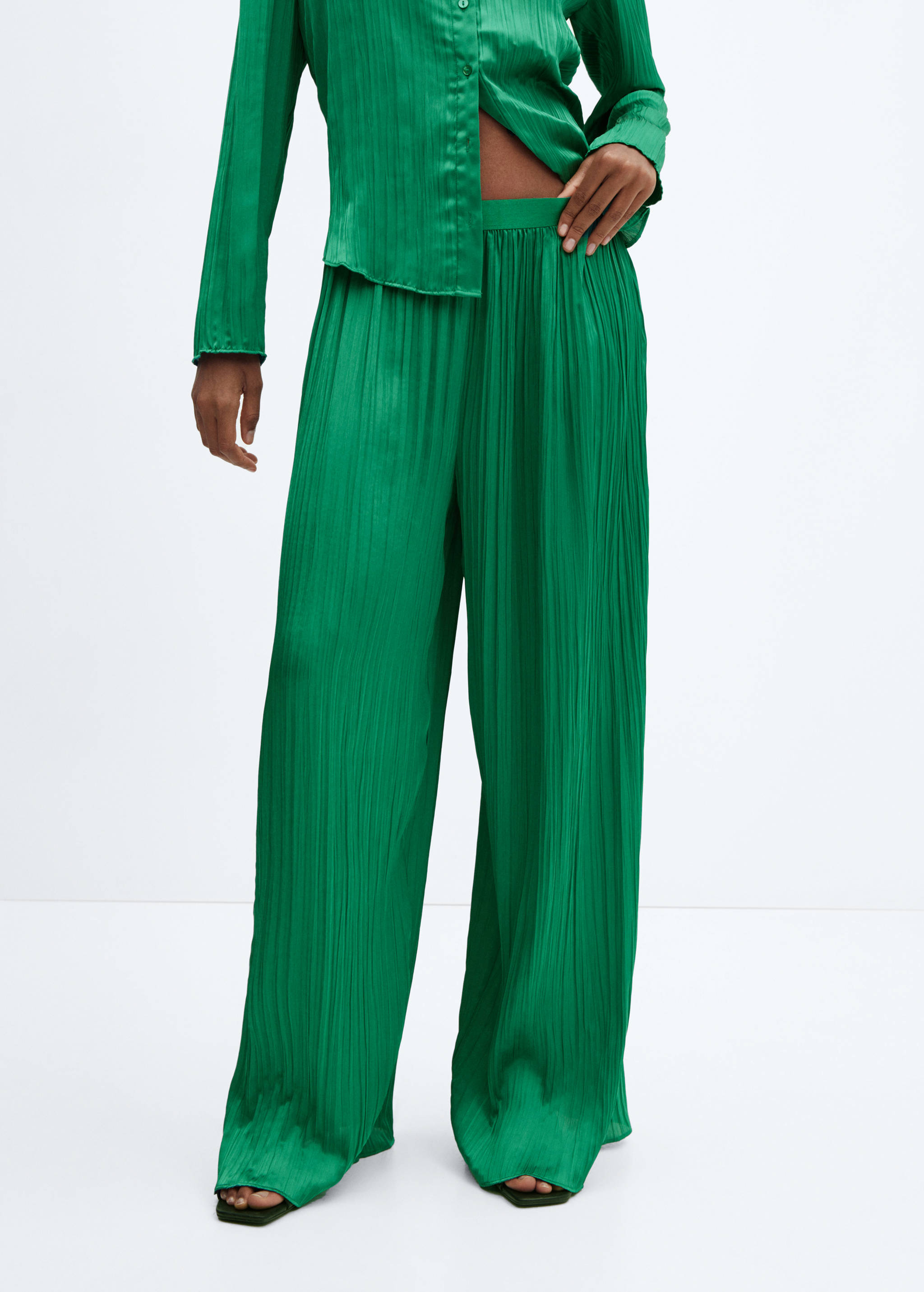 Pleated palazzo trousers - Medium plane
