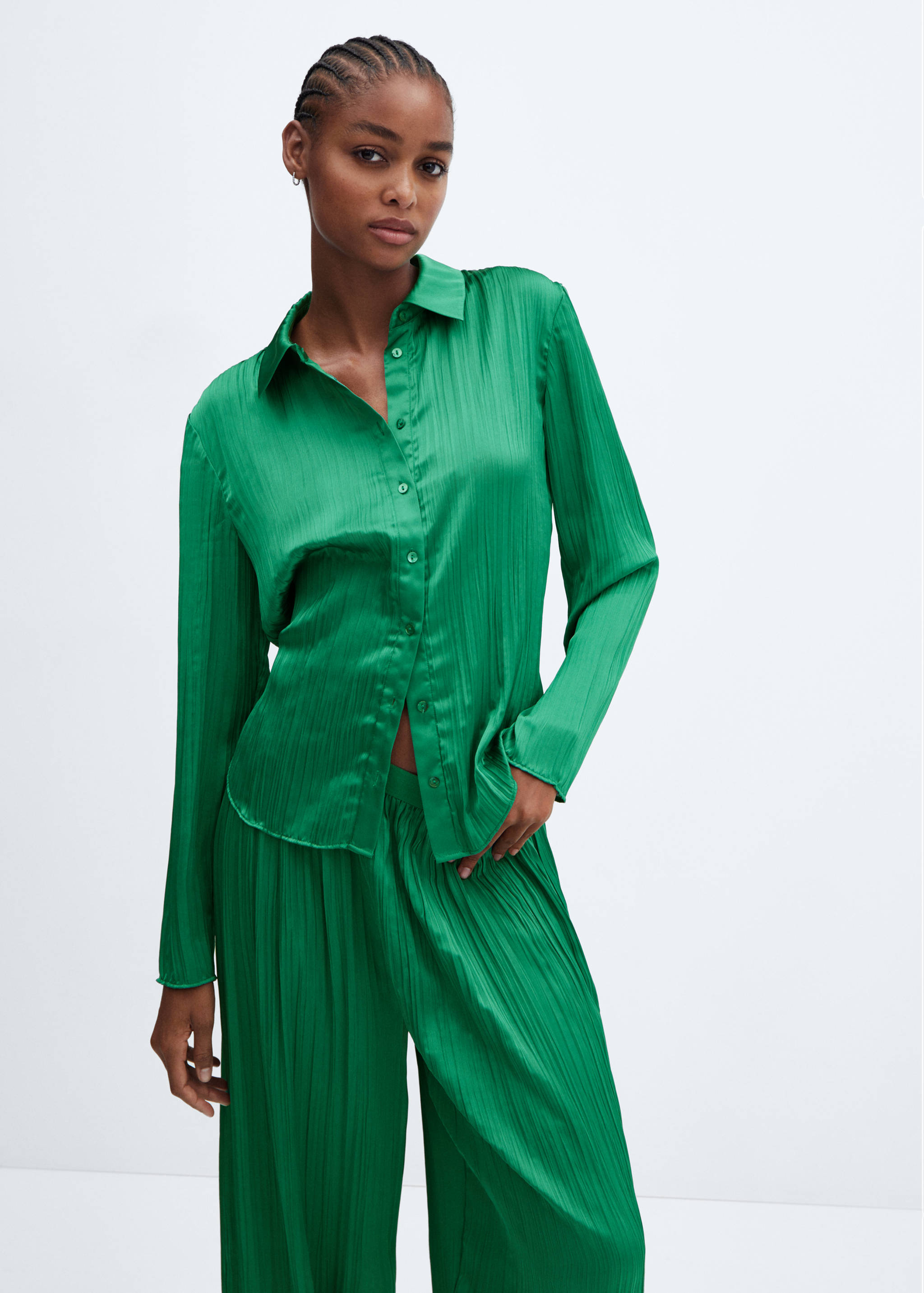 Pleated palazzo trousers - Details of the article 1