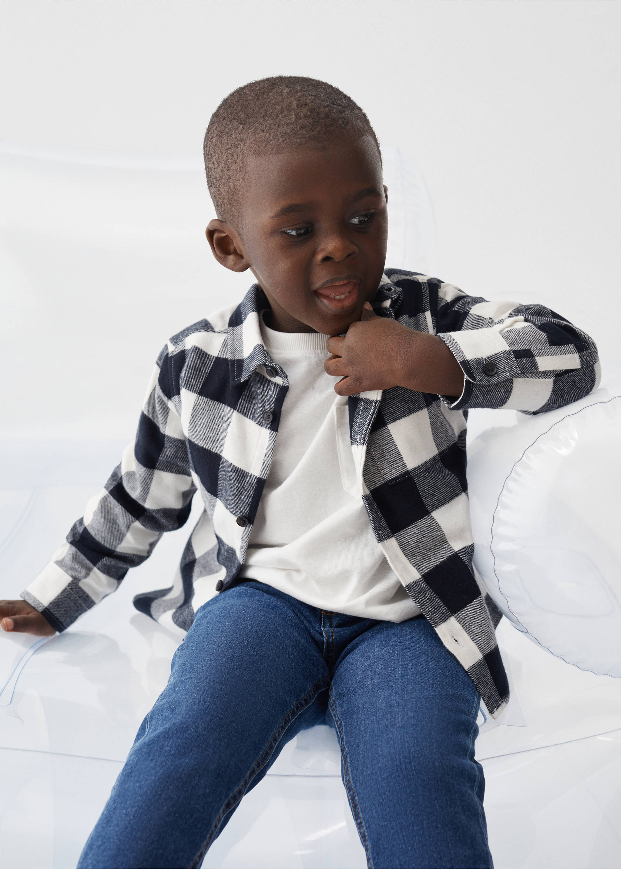 Πουκάμισο regular fit καρό - Λεπτομέρεια του προϊόντος 2, Εκρού. Ref: 57027721-00.