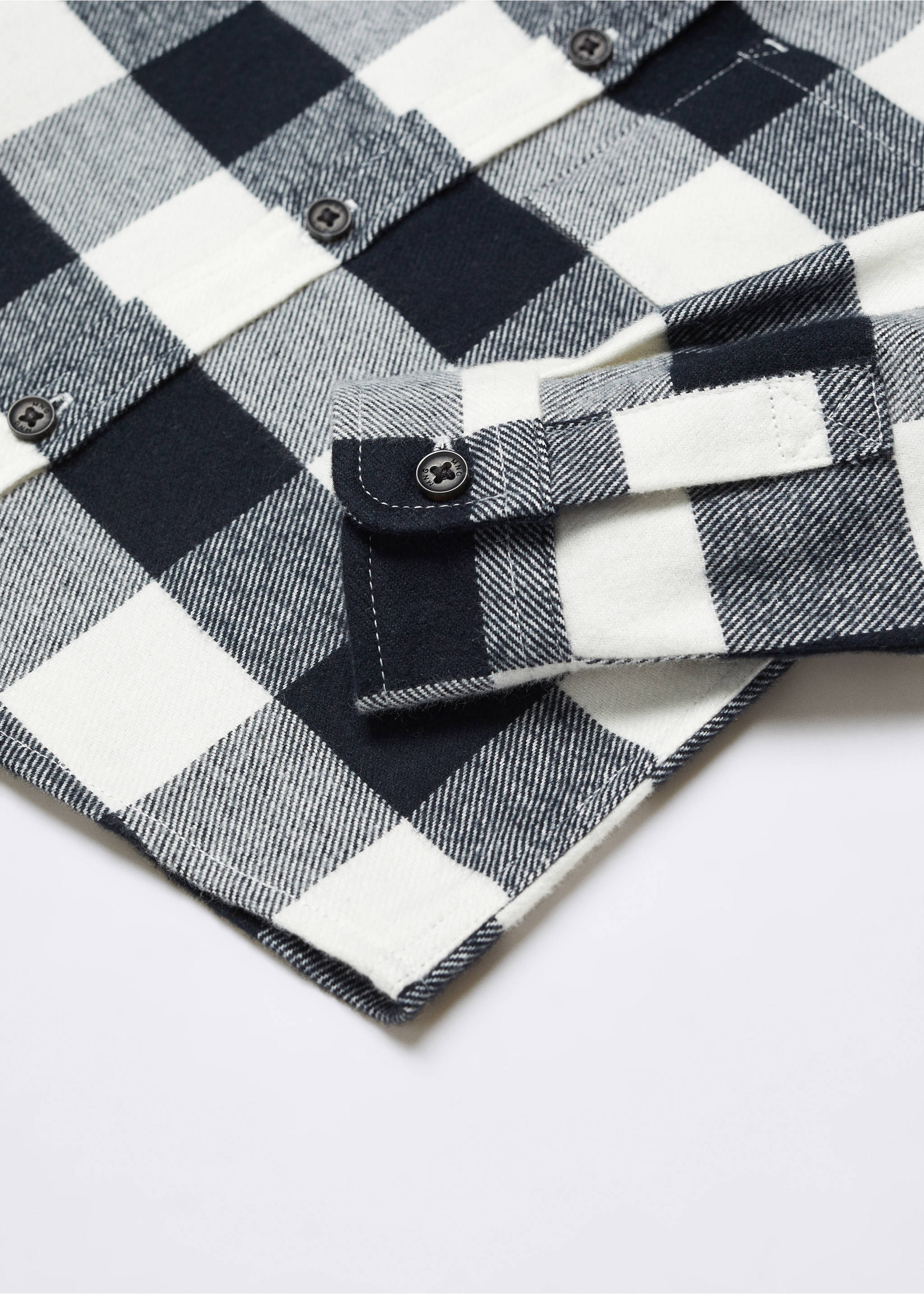 Πουκάμισο regular fit καρό - Λεπτομέρεια του προϊόντος 0, Εκρού. Ref: 57027721-00.