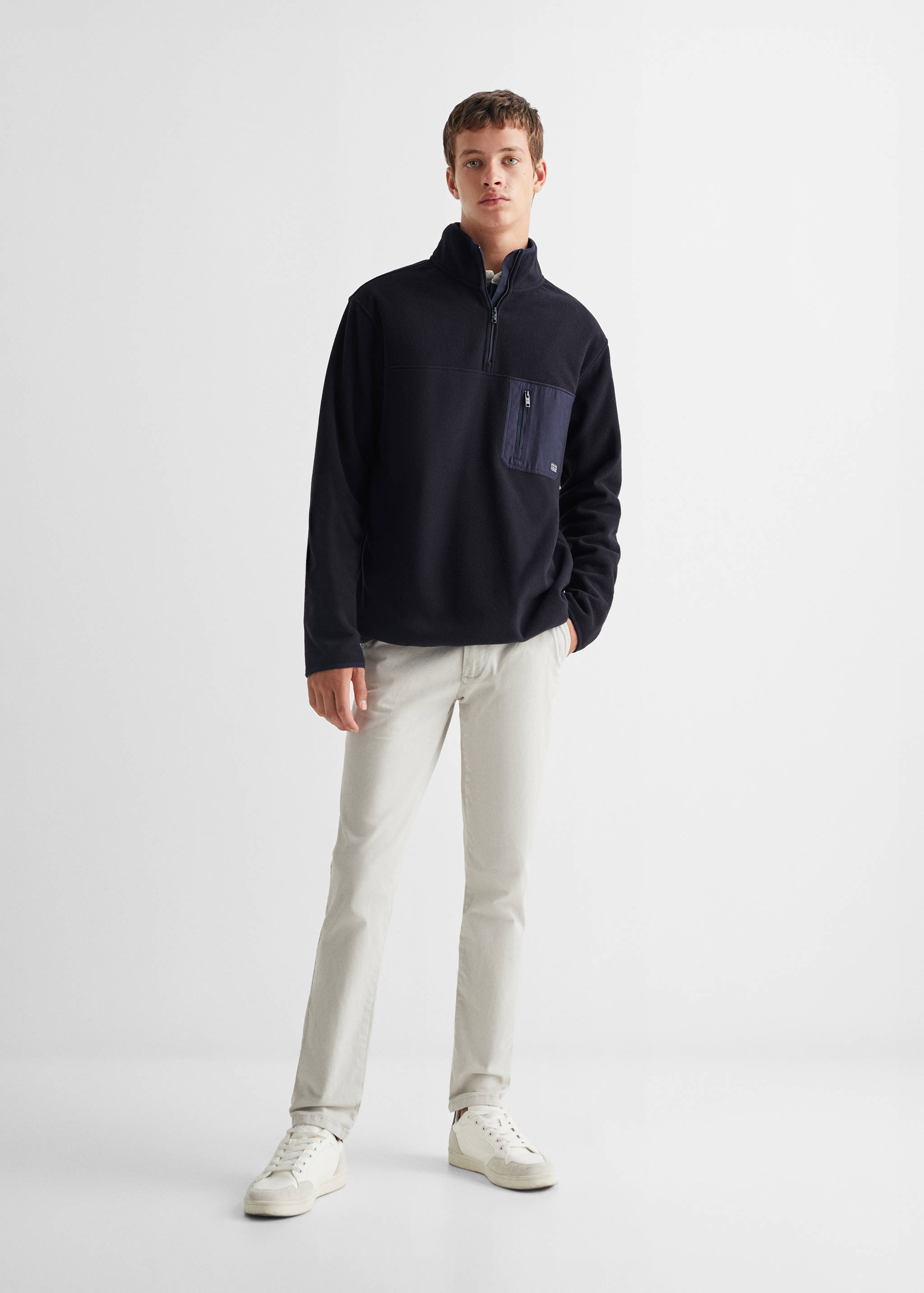 Sudadera polar cuello cremallera - Plano general