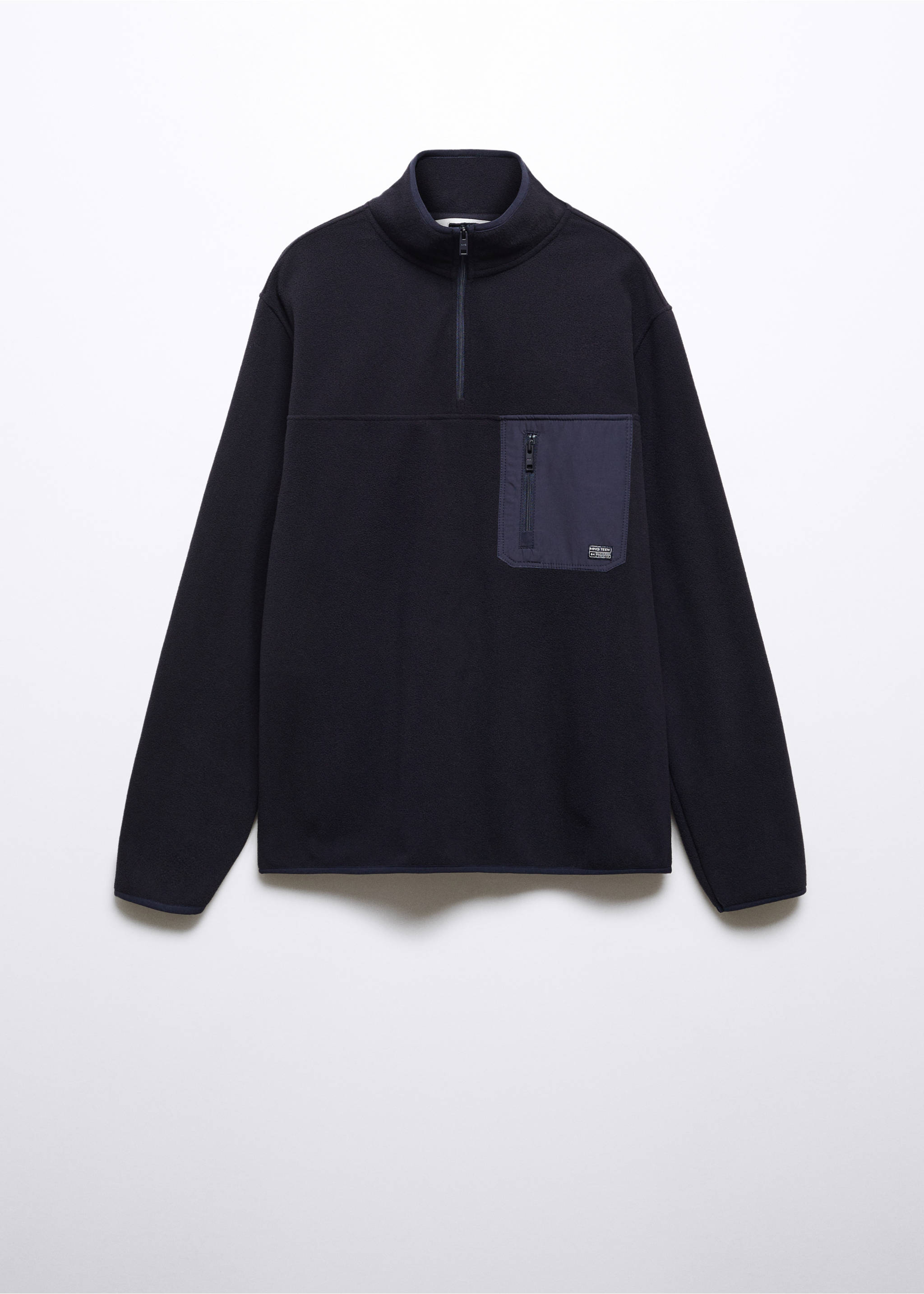 Sweat-shirt polaire col zippé - Article sans modèle, Bleu marine foncé. Ref: 57027722-00.