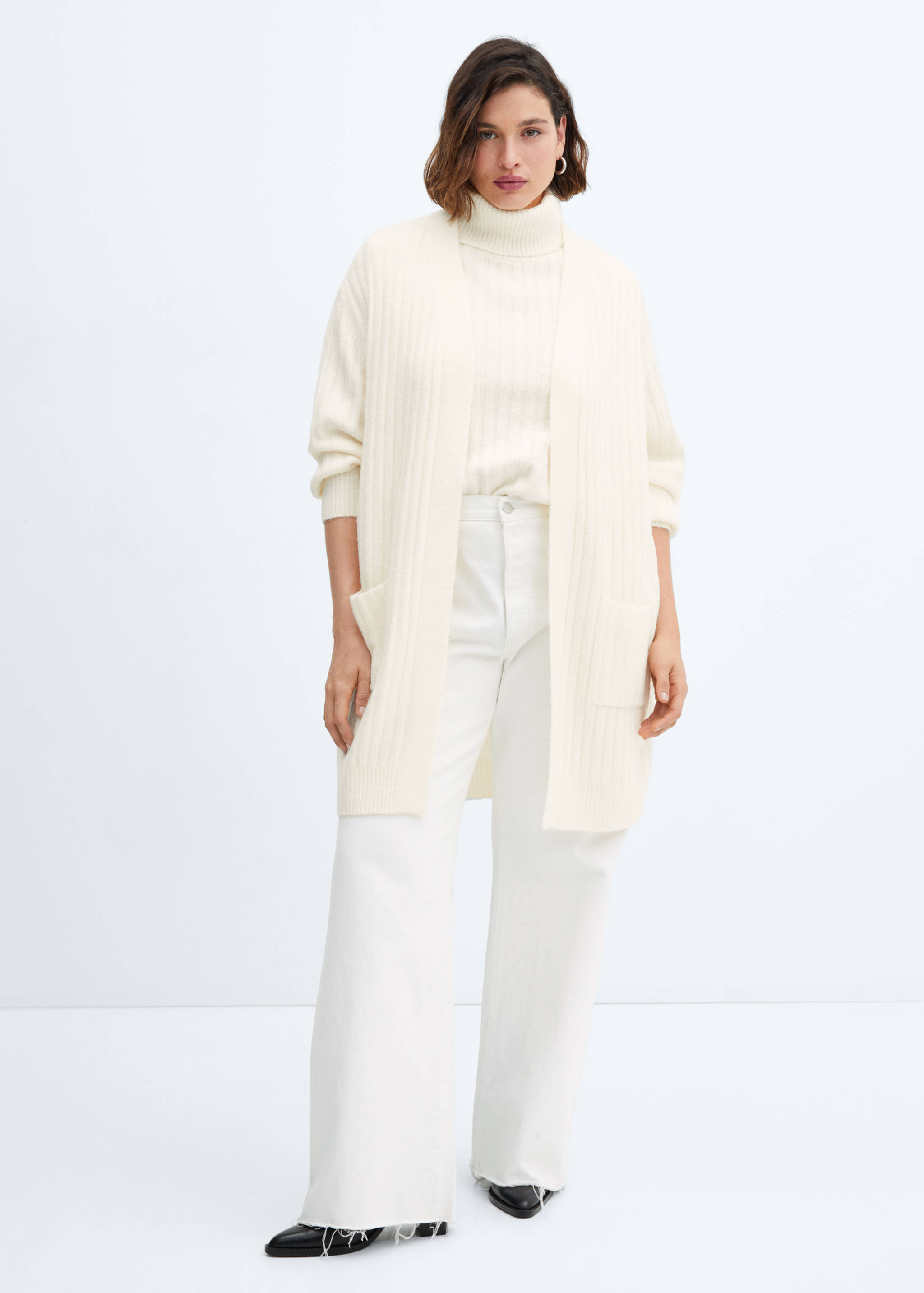 Ribbed long cardigan - Details of the article 6
