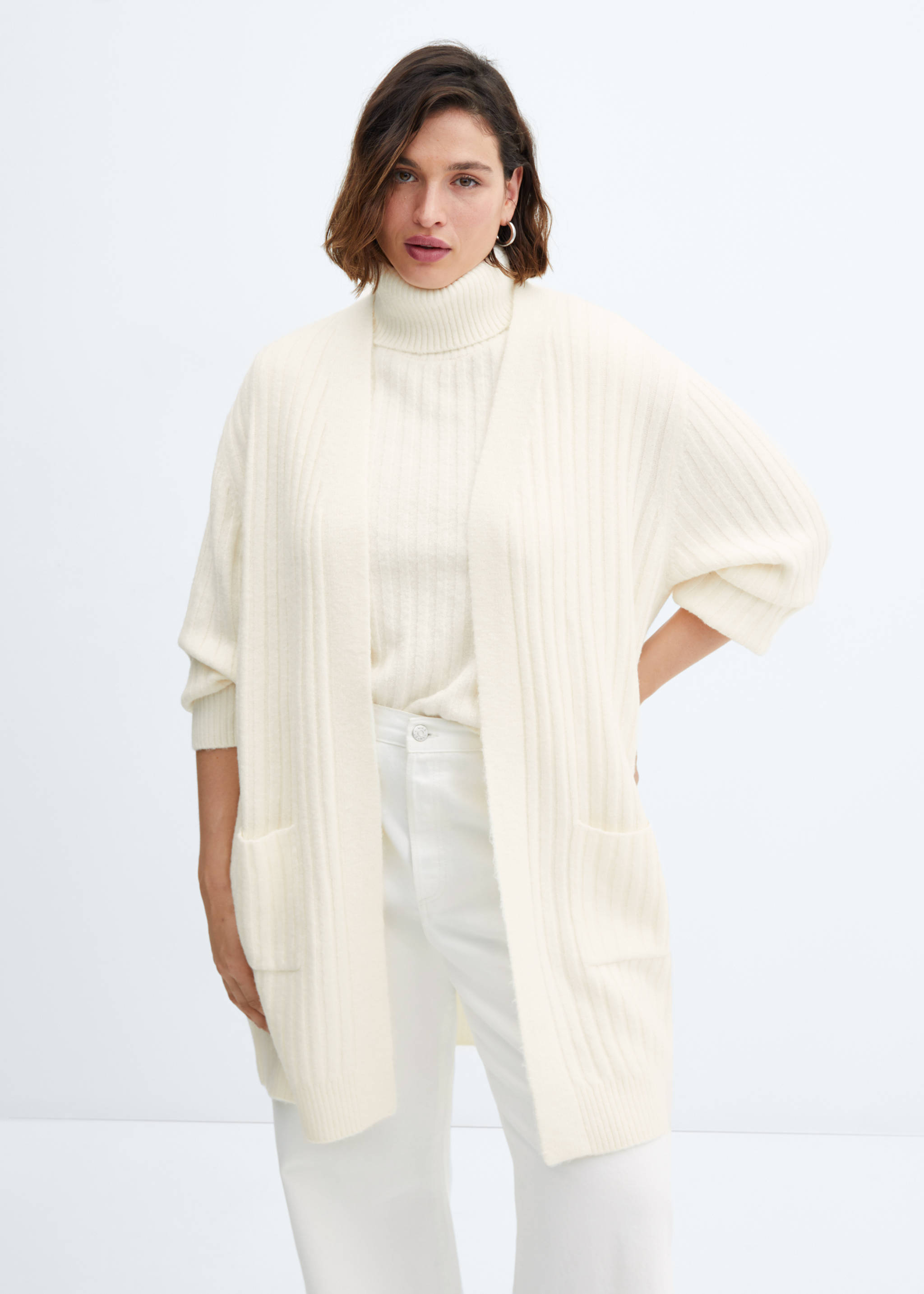 Ribbed long cardigan - Details of the article 5