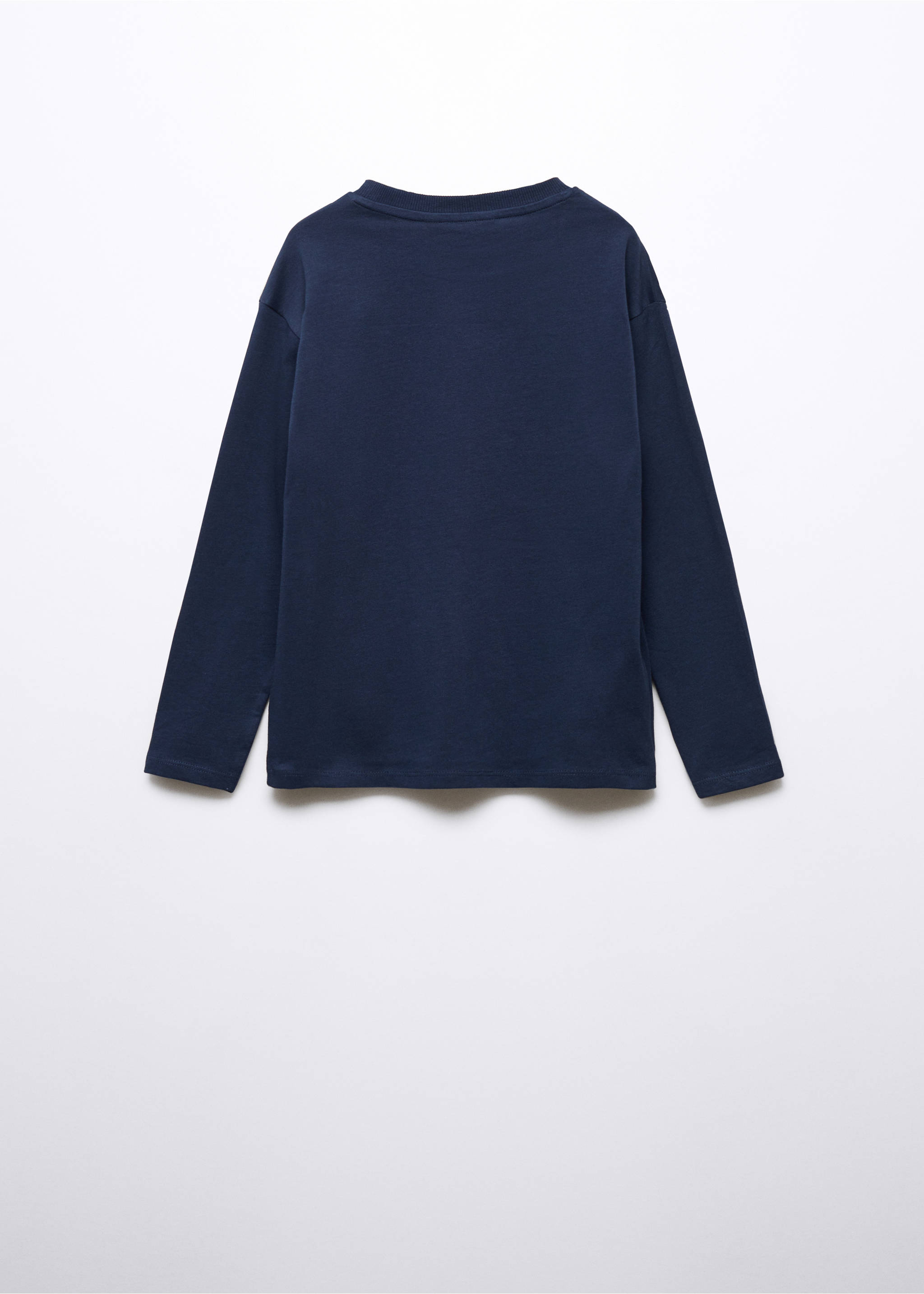 Printed long sleeve t-shirt - Reverse of the article, Dark Navy. Ref: 57027731-00.