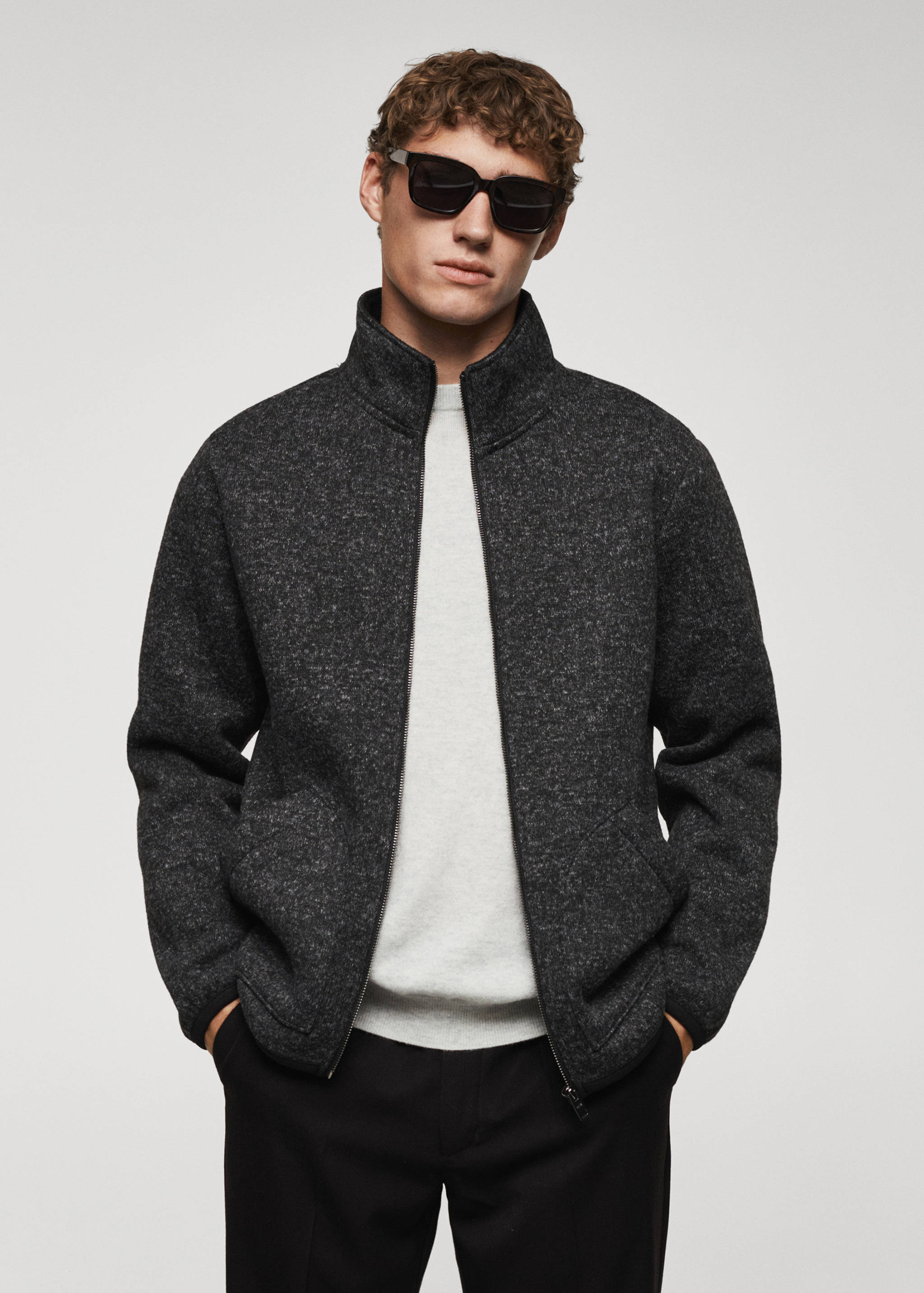 Dessuadora clapejada cremallera - Pla mig