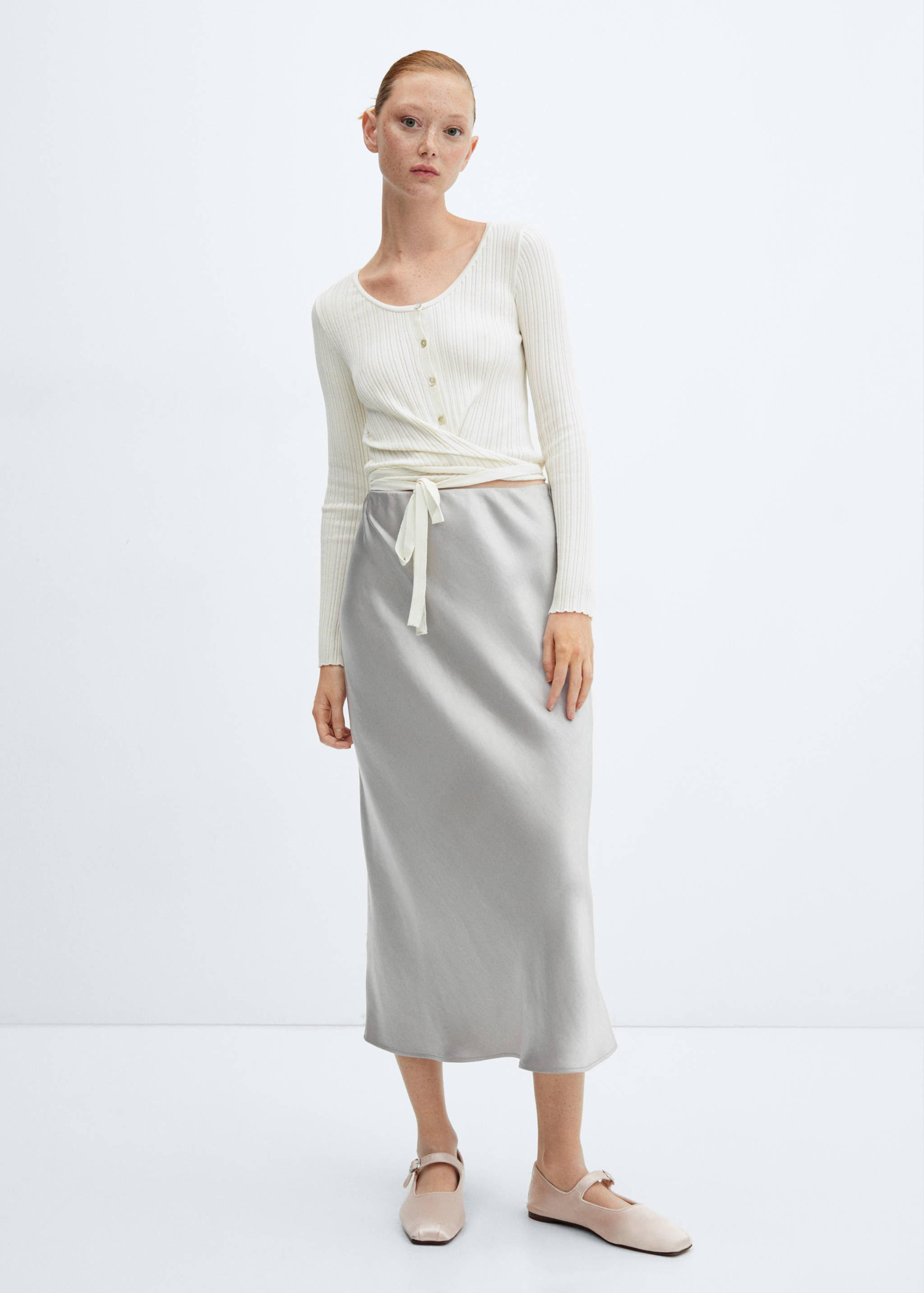 Wrap bow cardigan - General plane