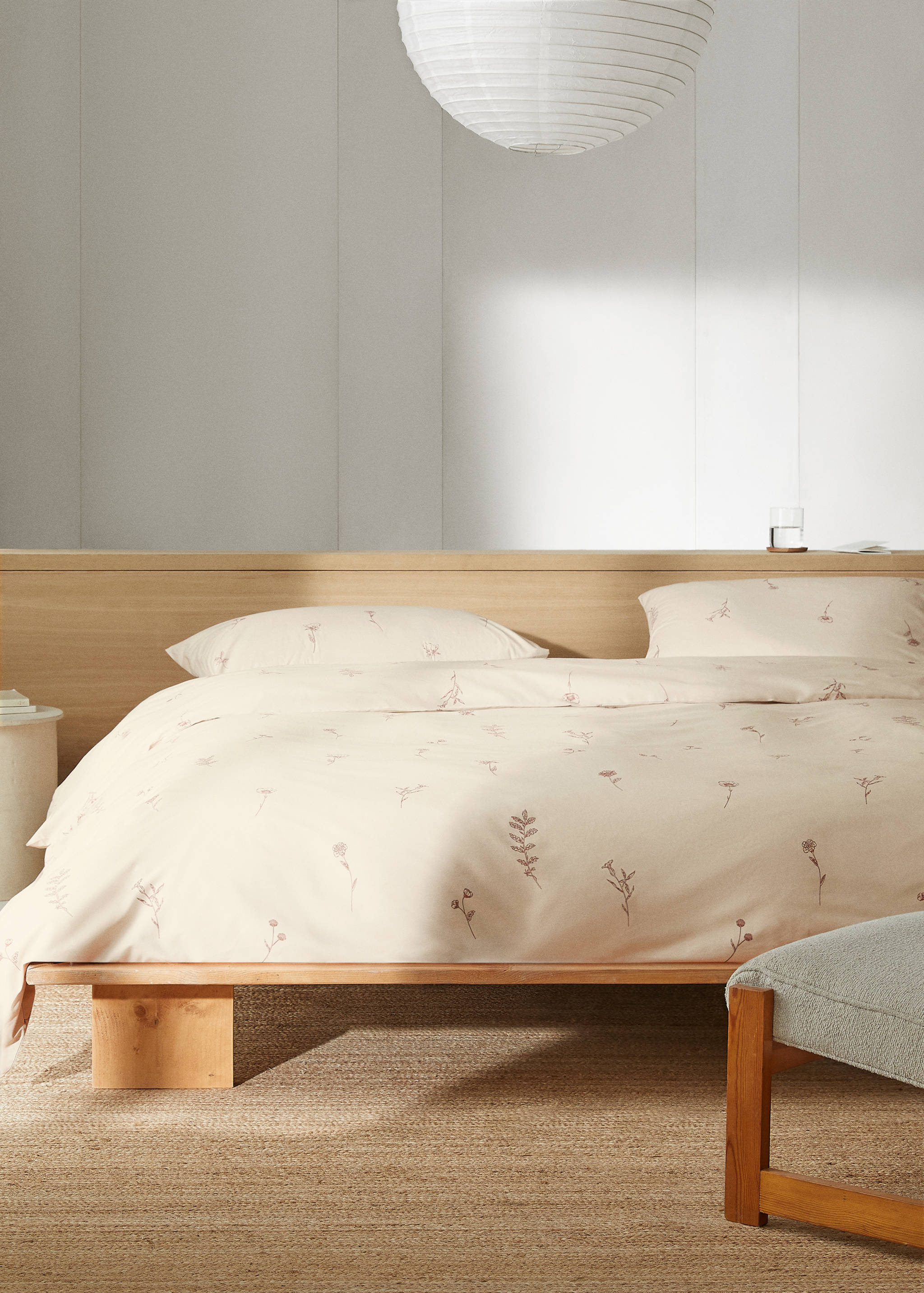 Floral-print duvet cover Single bed - General plane