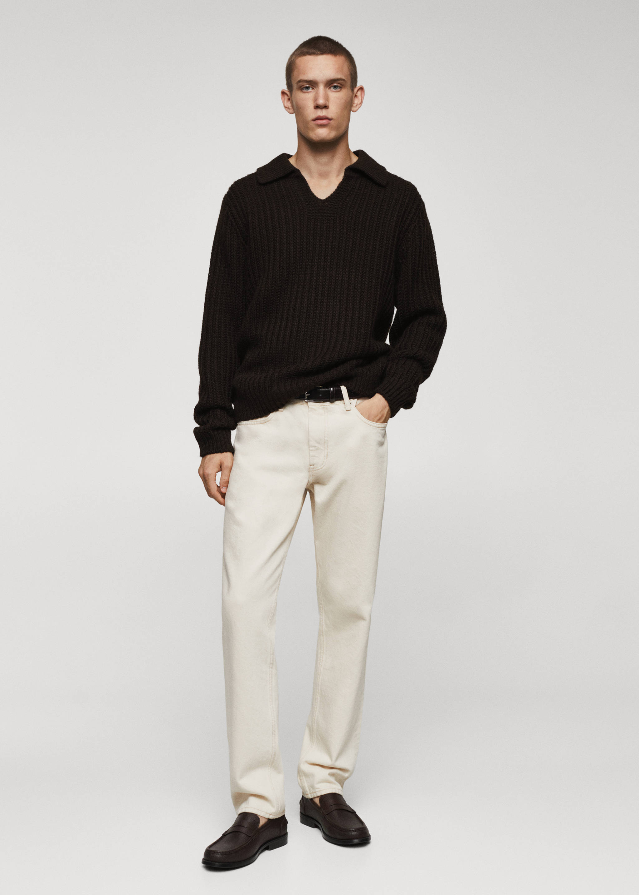 Pull-over laine col polo - Plan général