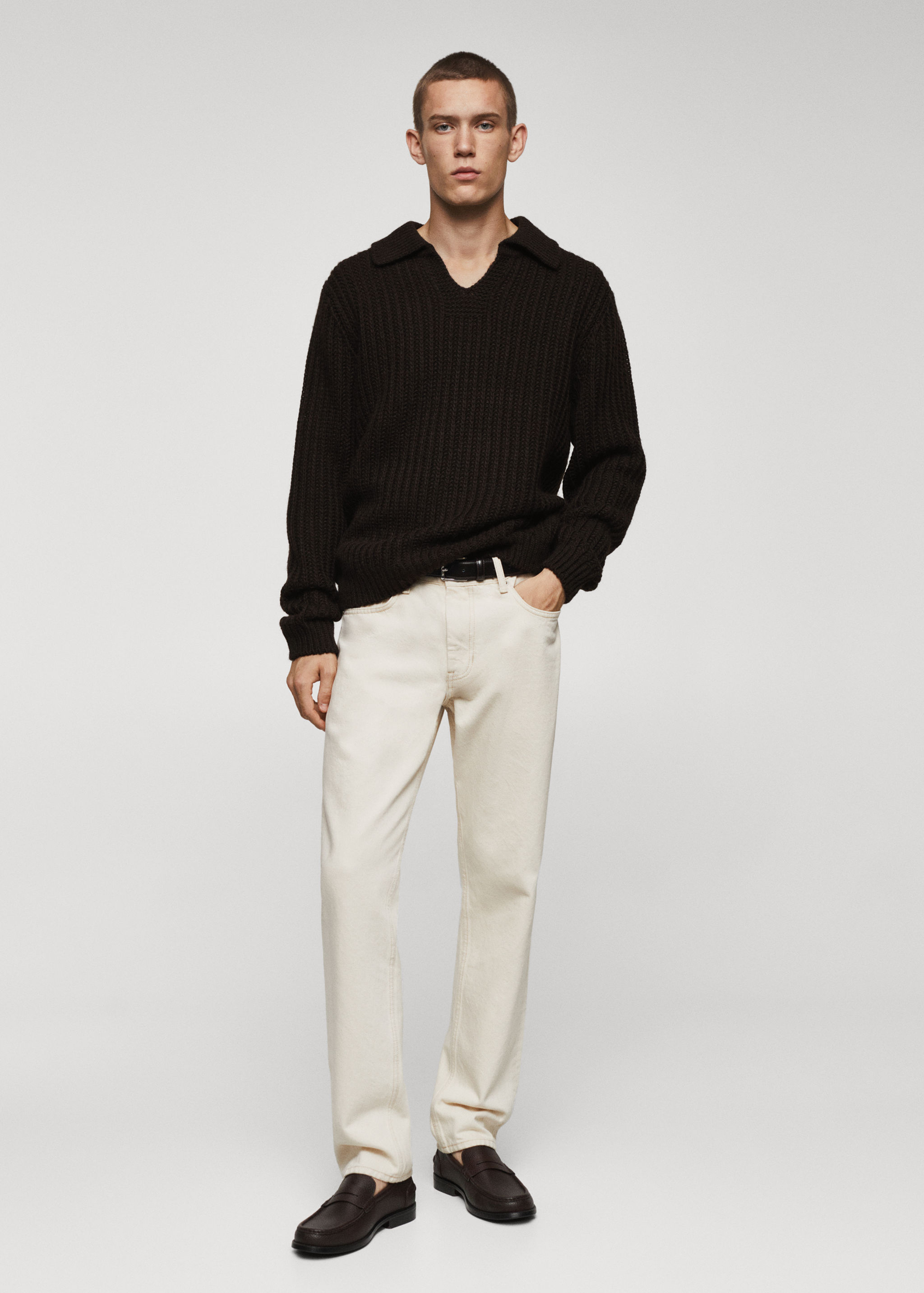 Pull-over laine col polo - Plan général