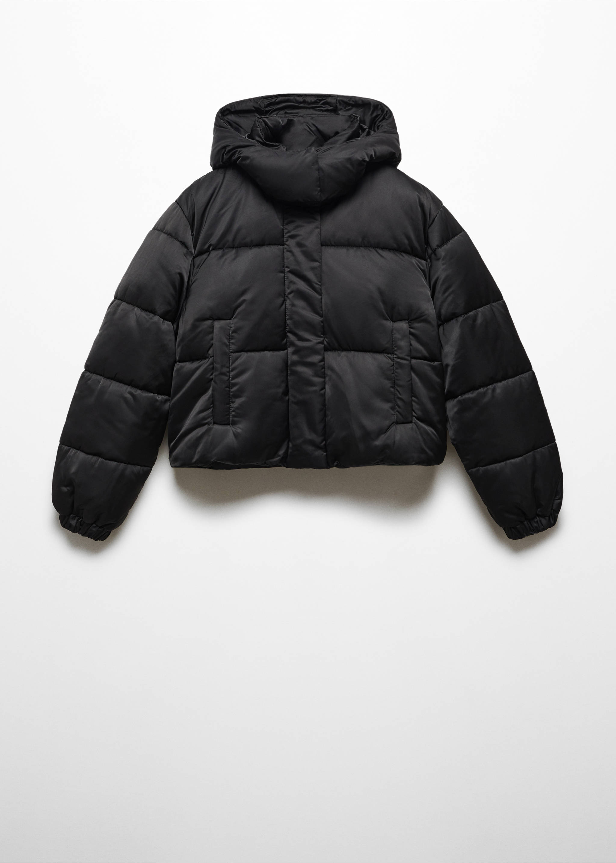 Short quilted anorak - Article without model, Black. Ref: 57028268-00.