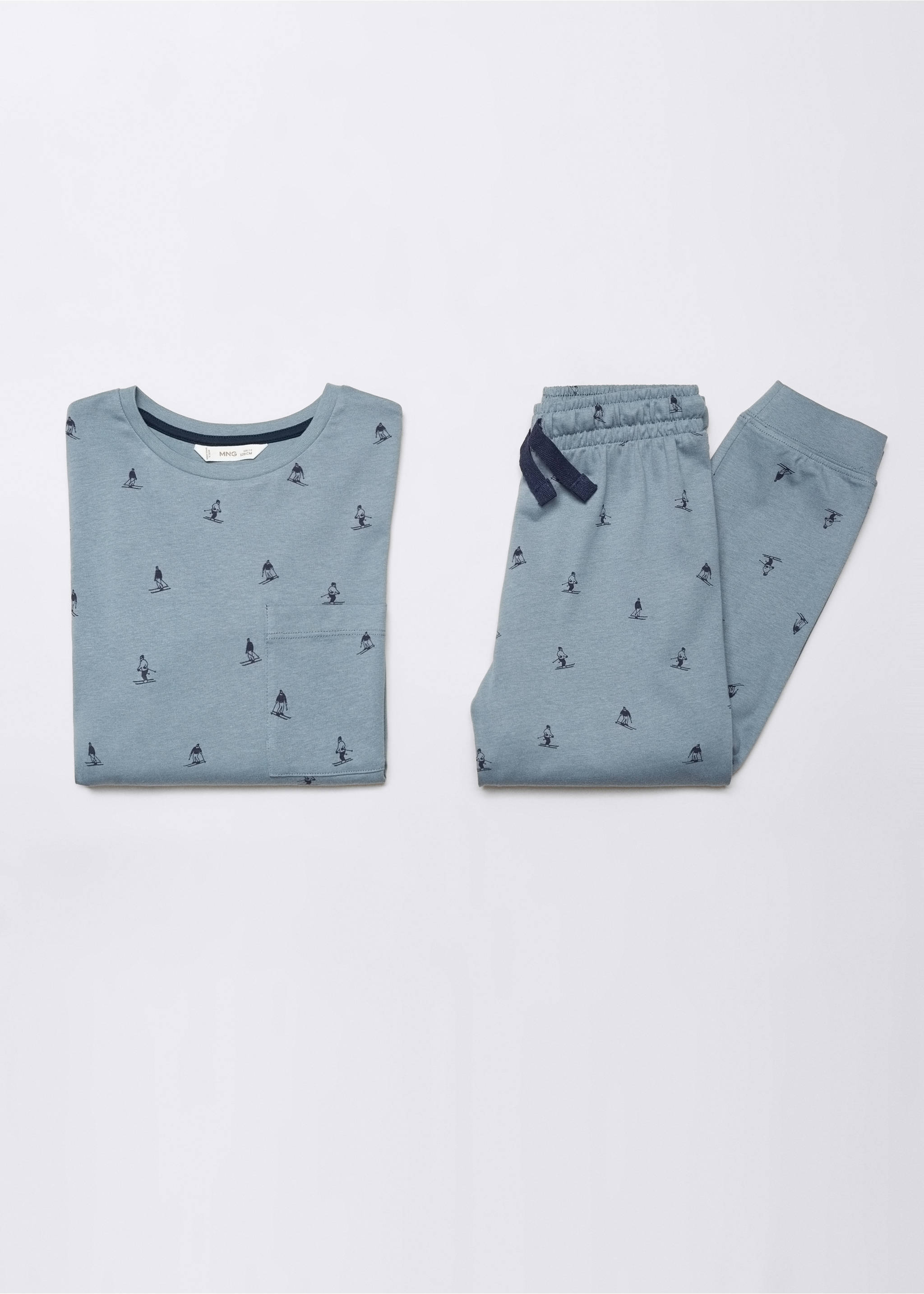 Printed long pyjamas - Article without model, Blue. Ref: 57028271-00.