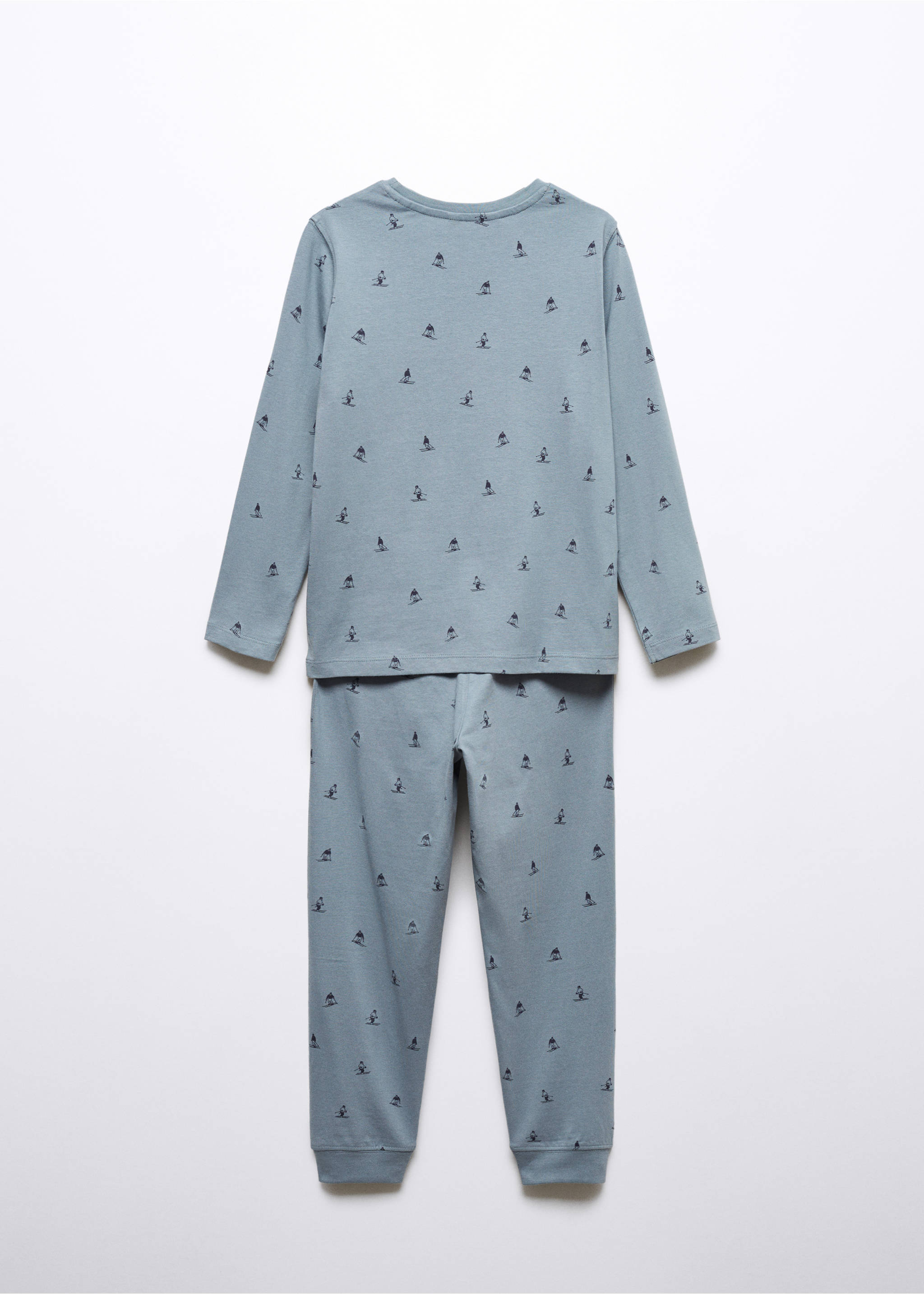 Printed long pyjamas - Reverse of the article, Blue. Ref: 57028271-00.