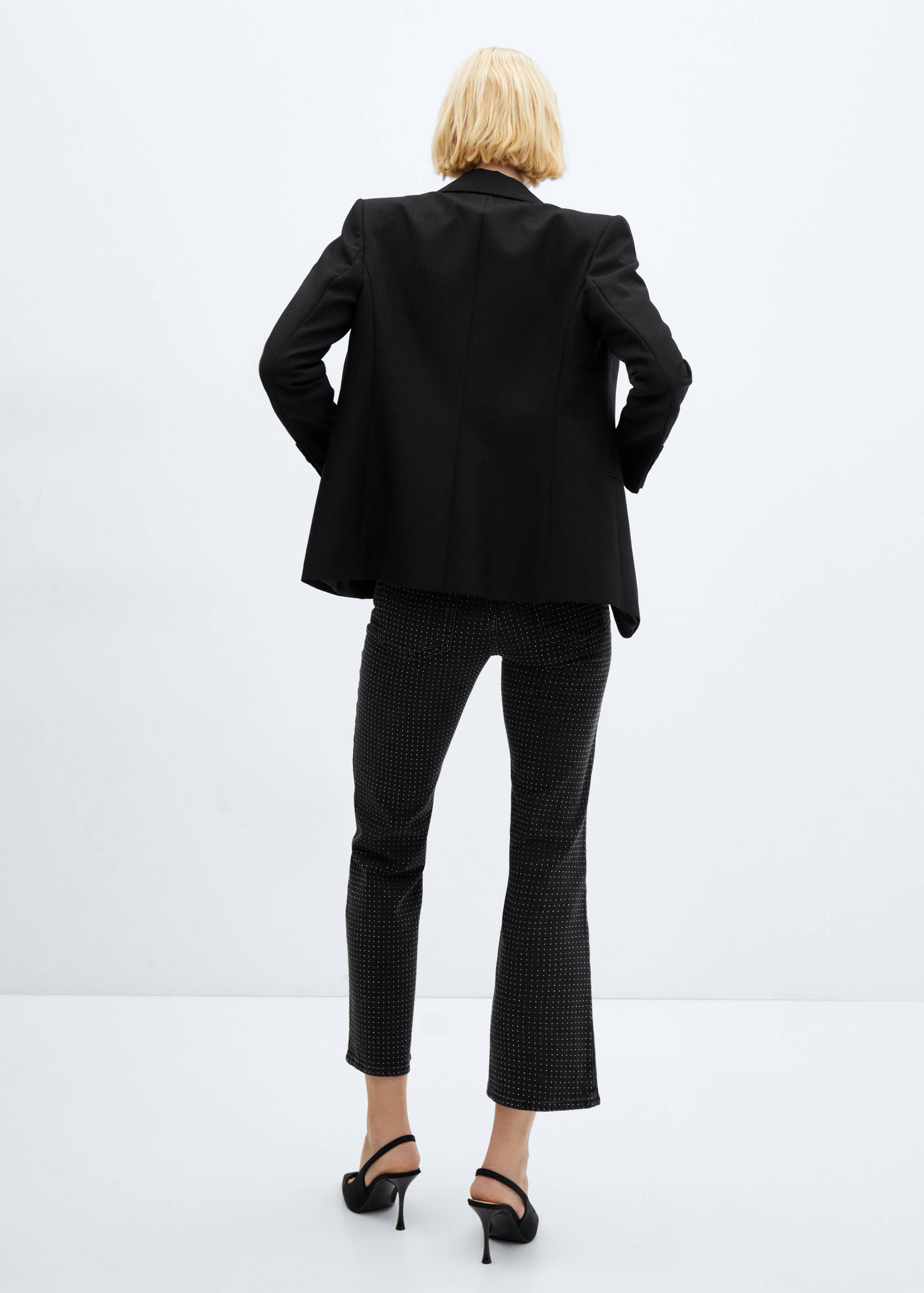 Rhinestone flare jeans - Reverse of the article