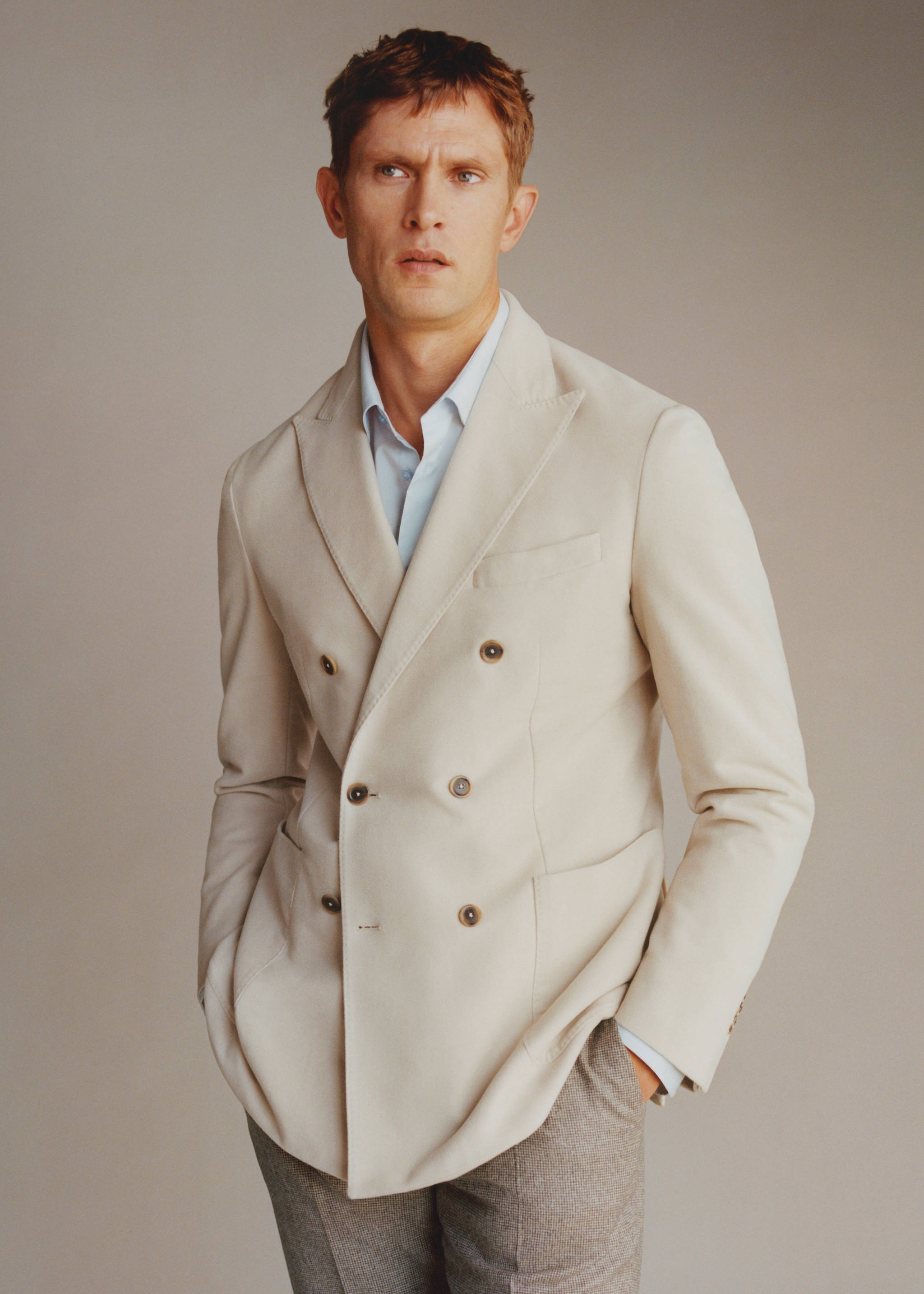 Virgin wool double-breasted blazer - Details of the article 5