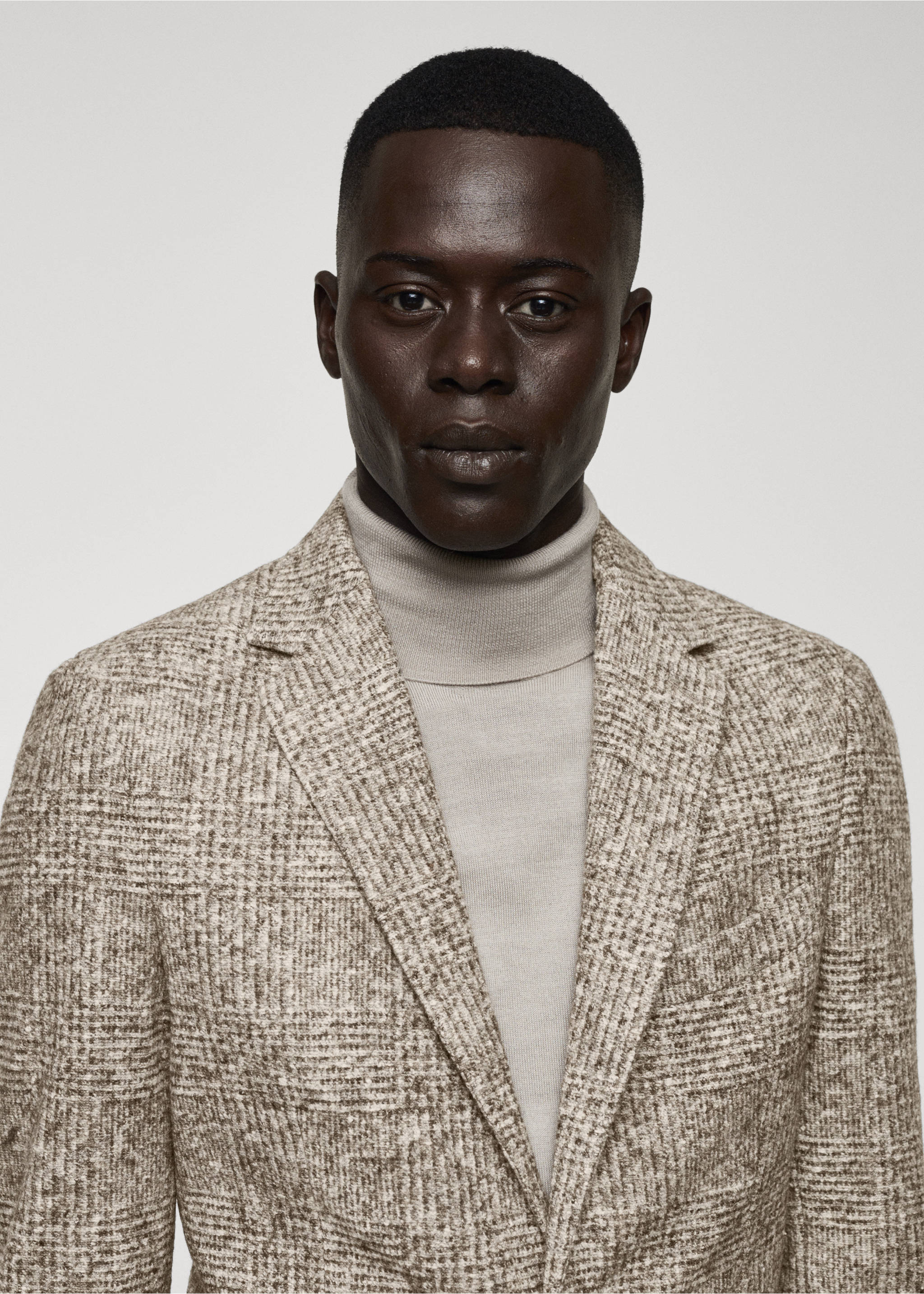 Prince of Wales virgin wool blazer - Details of the article 1, Brown. Ref: 57028635-00.