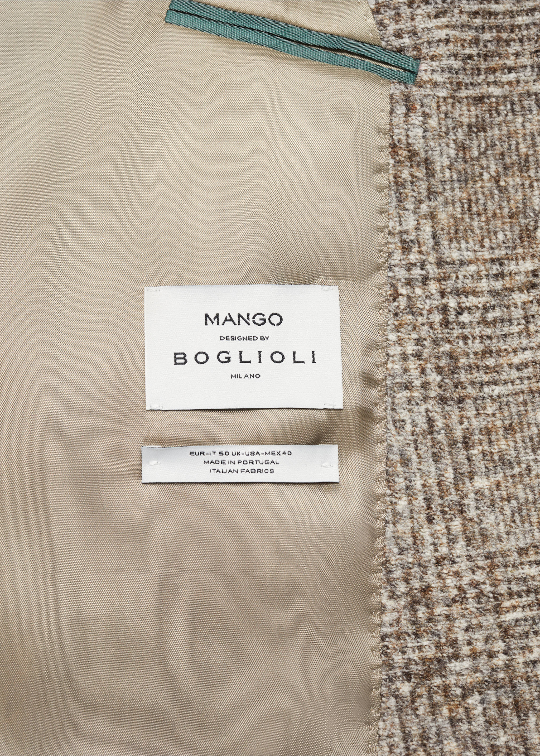 Prince of Wales virgin wool blazer - Details of the article 8, Brown. Ref: 57028635-00.