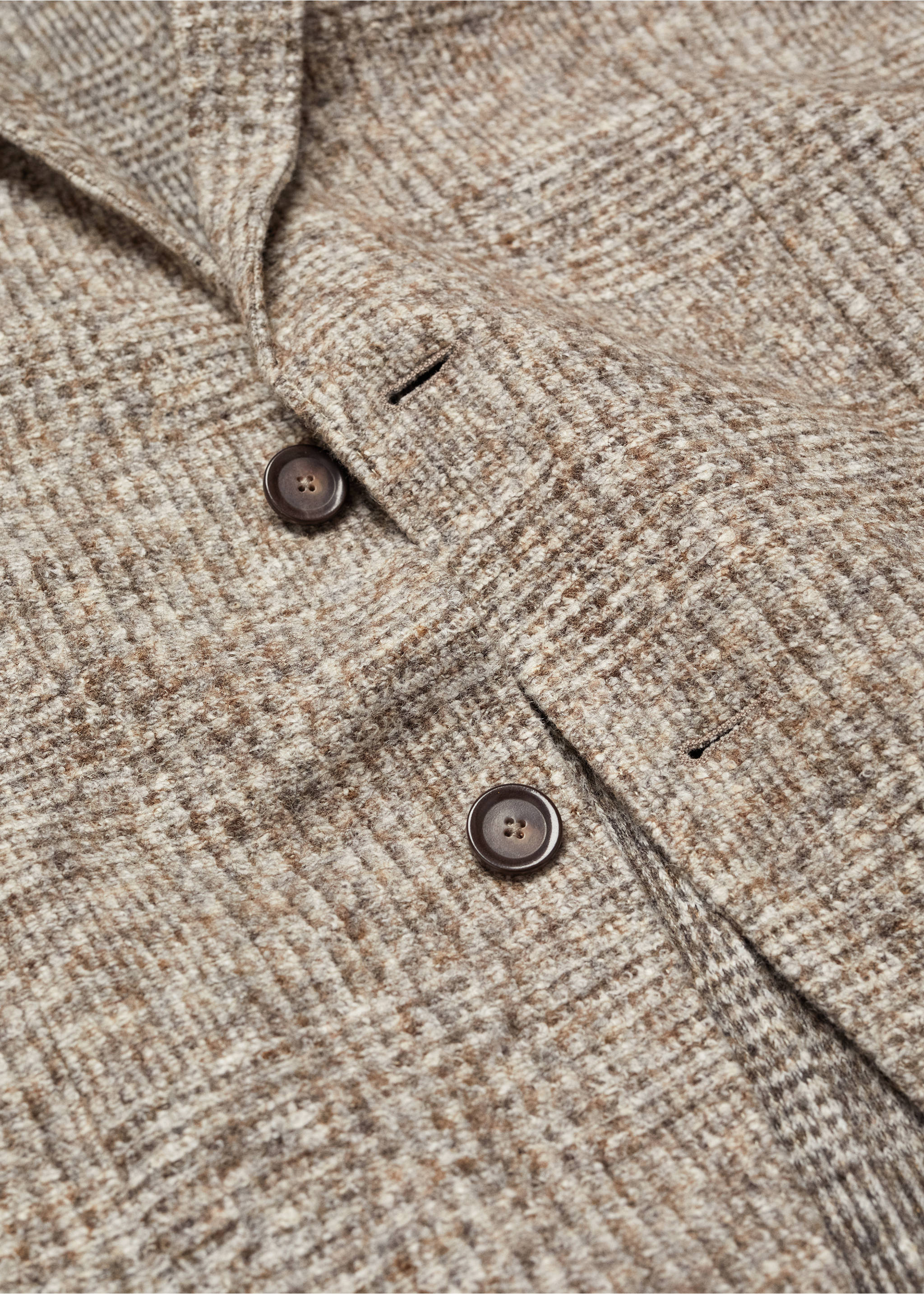 Prince of Wales virgin wool blazer - Details of the article 0, Brown. Ref: 57028635-00.