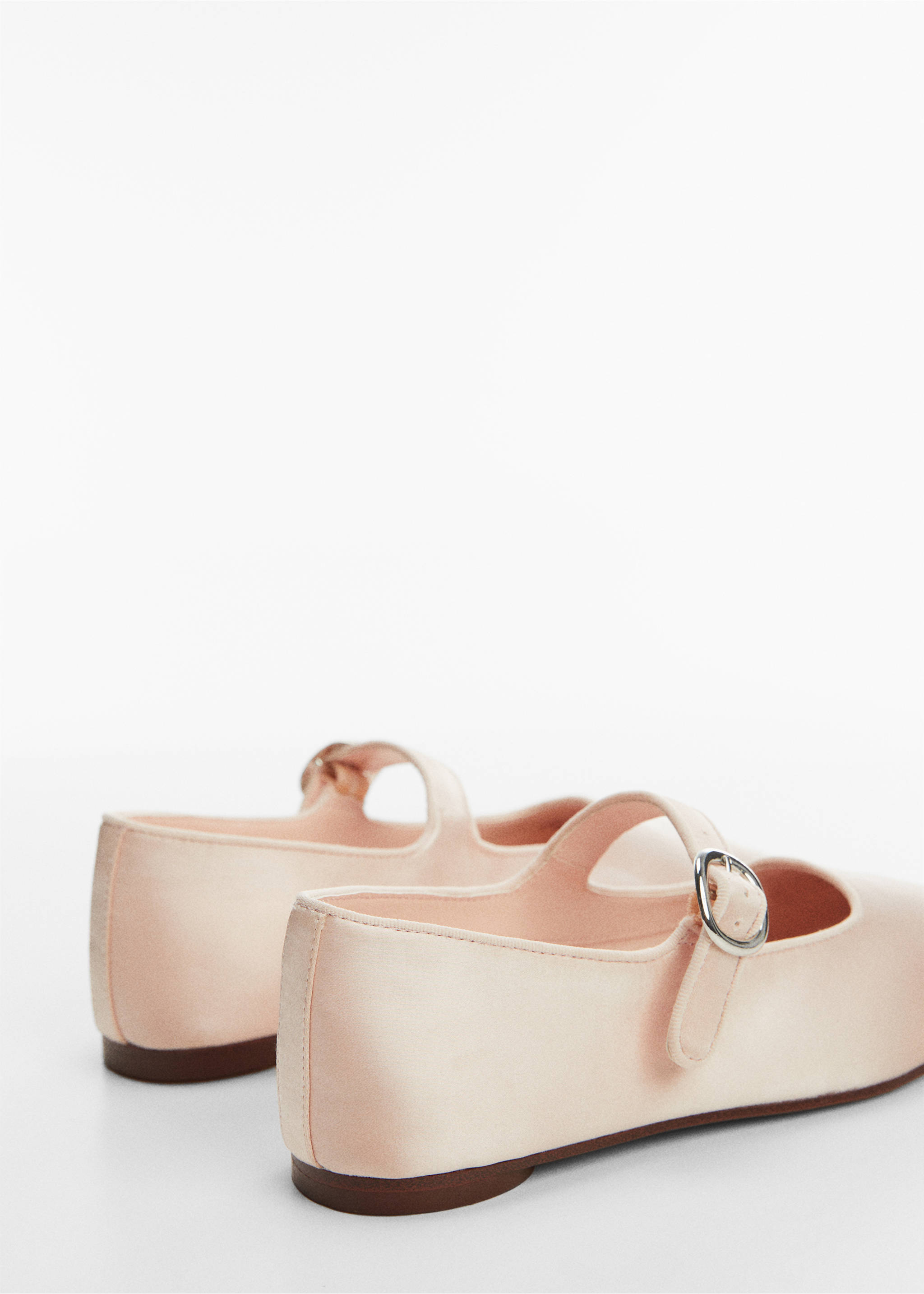 Satin ballet flats with buckle - Details of the article 1, Light Pink. Ref: 57028639-00.