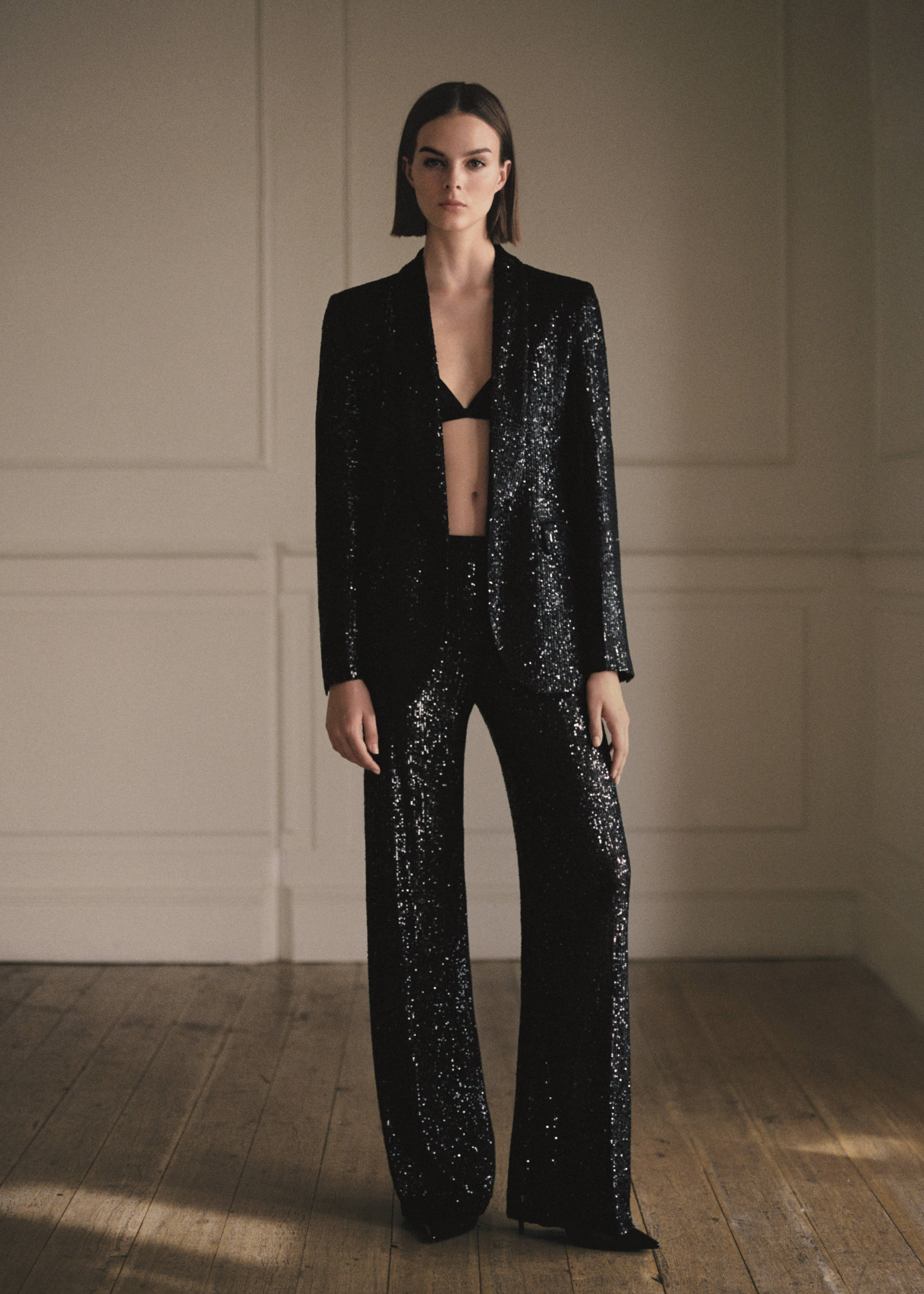 Pantalon costume sequins - Détail de l'article 7, Noir. Ref: 57029095-00.