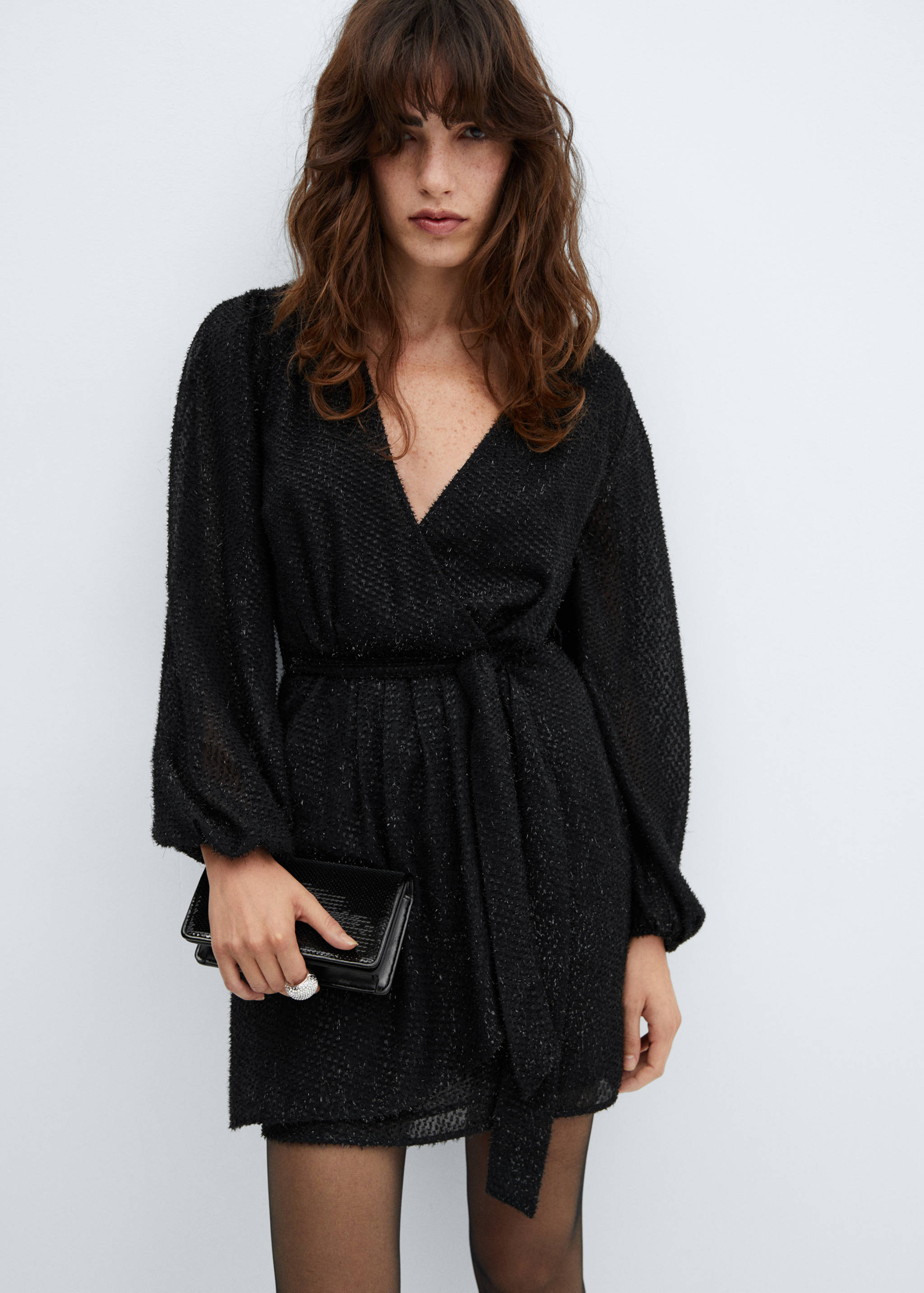 Lurex wrap dress - Medium plane