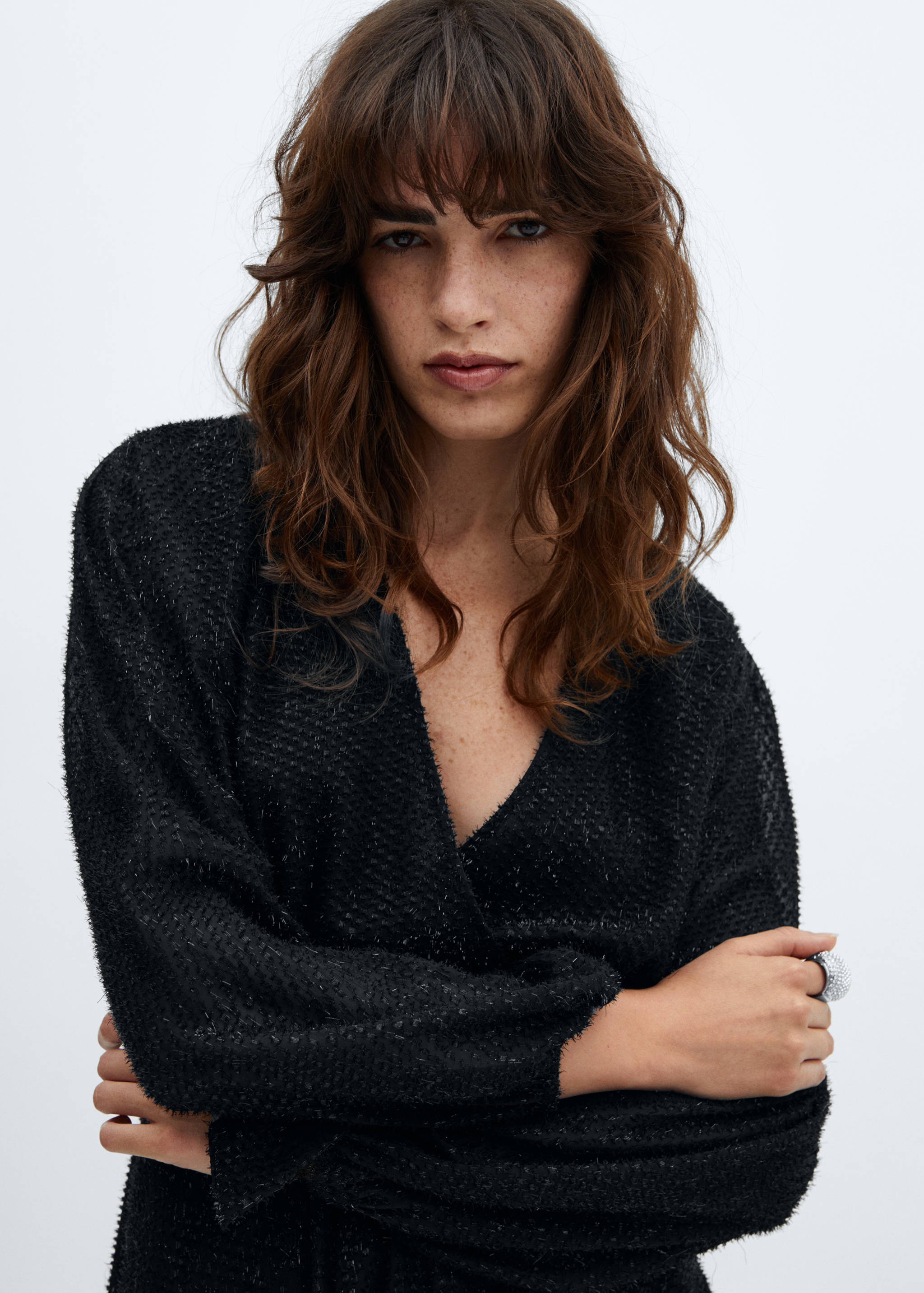 Lurex wrap dress - Details of the article 1