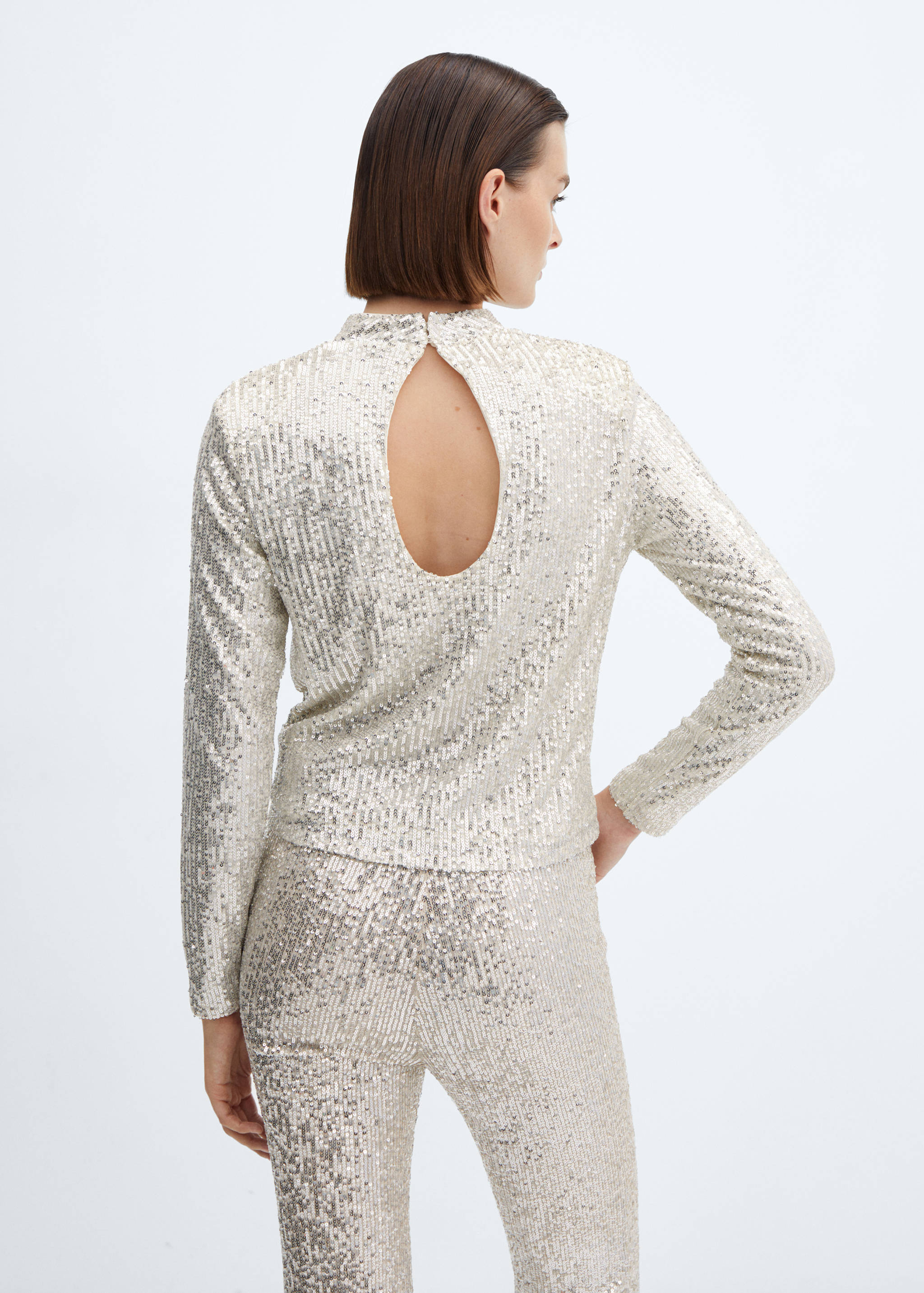 T-shirt paillettes col montant - Verso de l’article