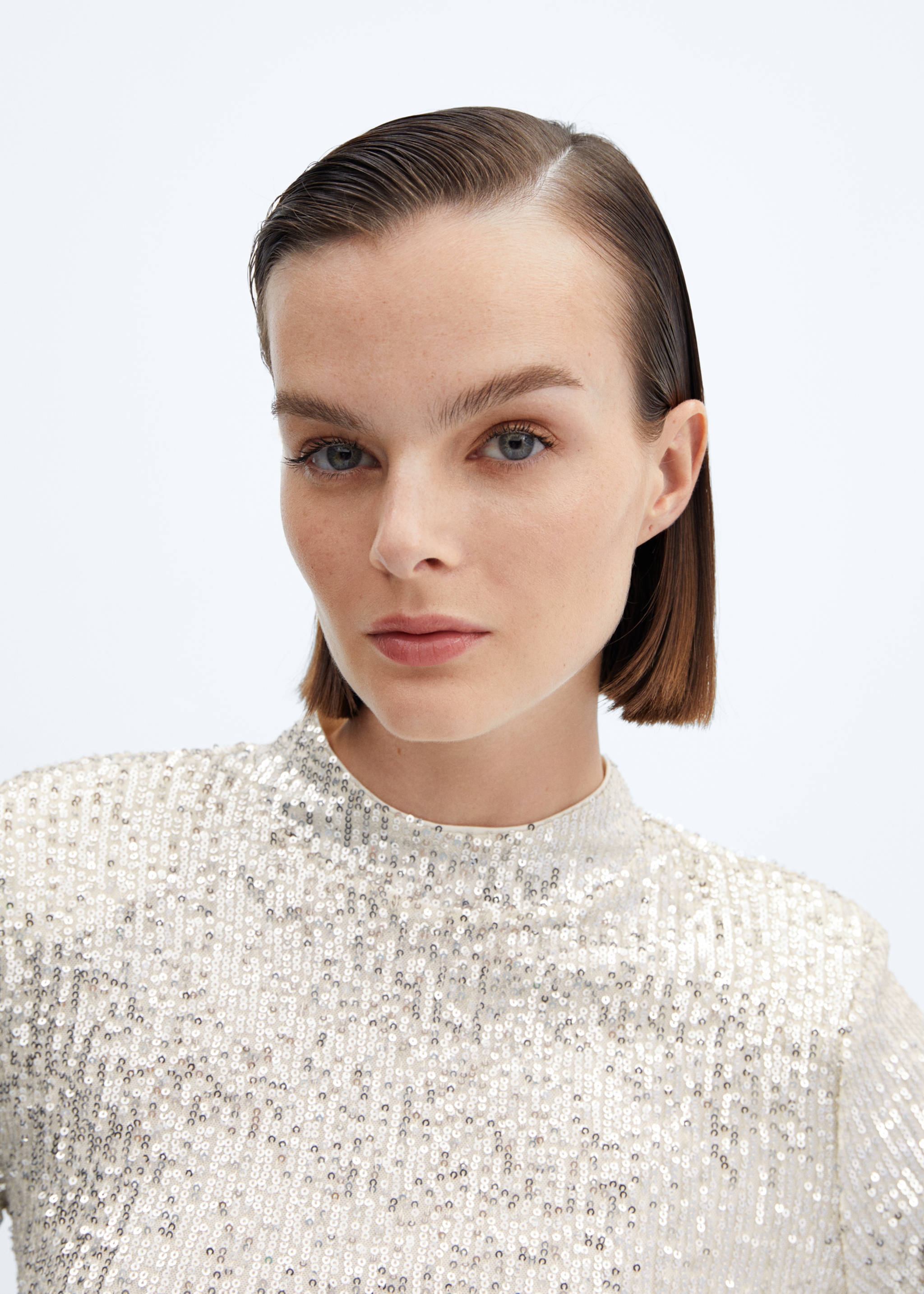 T-shirt paillettes col montant - Détail de l'article 1